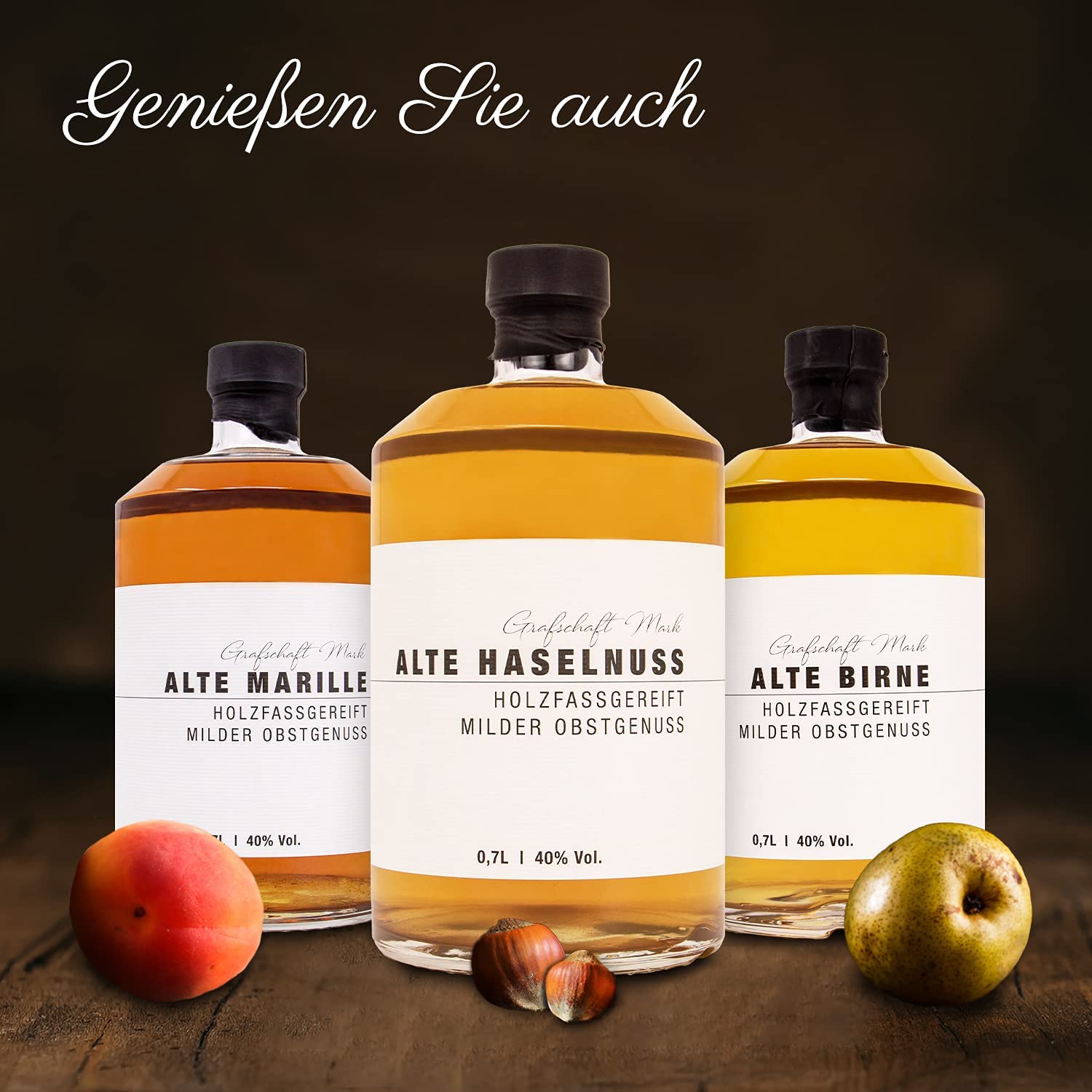 Grafschaft Mark Alte Himbeere Obstbrand 1 x 0,7 L, 40% vol. Alkohol, milder holzfassgelagerter Obstbrand, Schnaps Spezialitäten aus unserer Brennerei, Himbeerbrand, hochwertiger Obstler