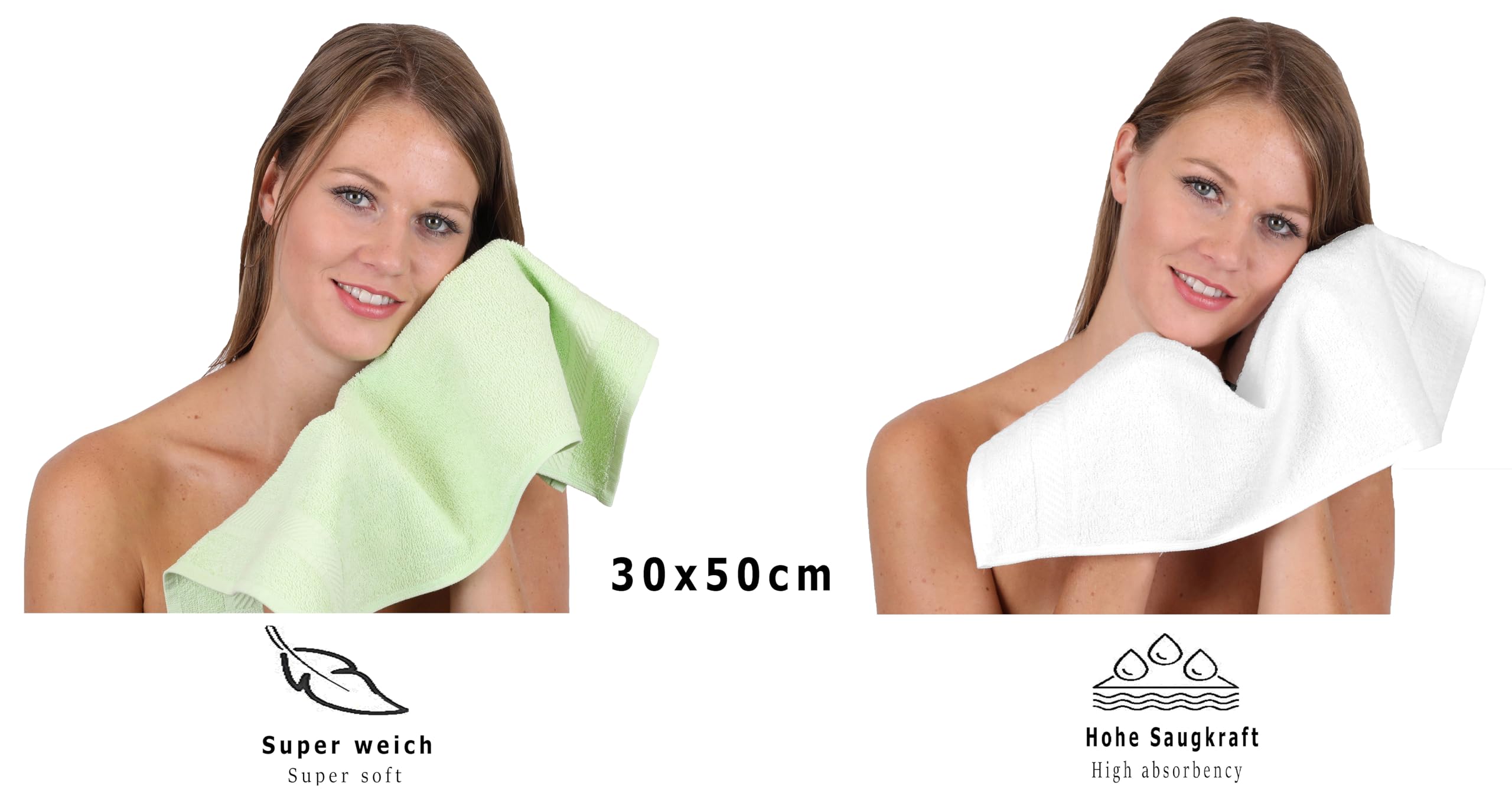 Betz Lot De 12 Serviettes D'Invité 30x50 Cm 100% Coton Palermo - Blanc