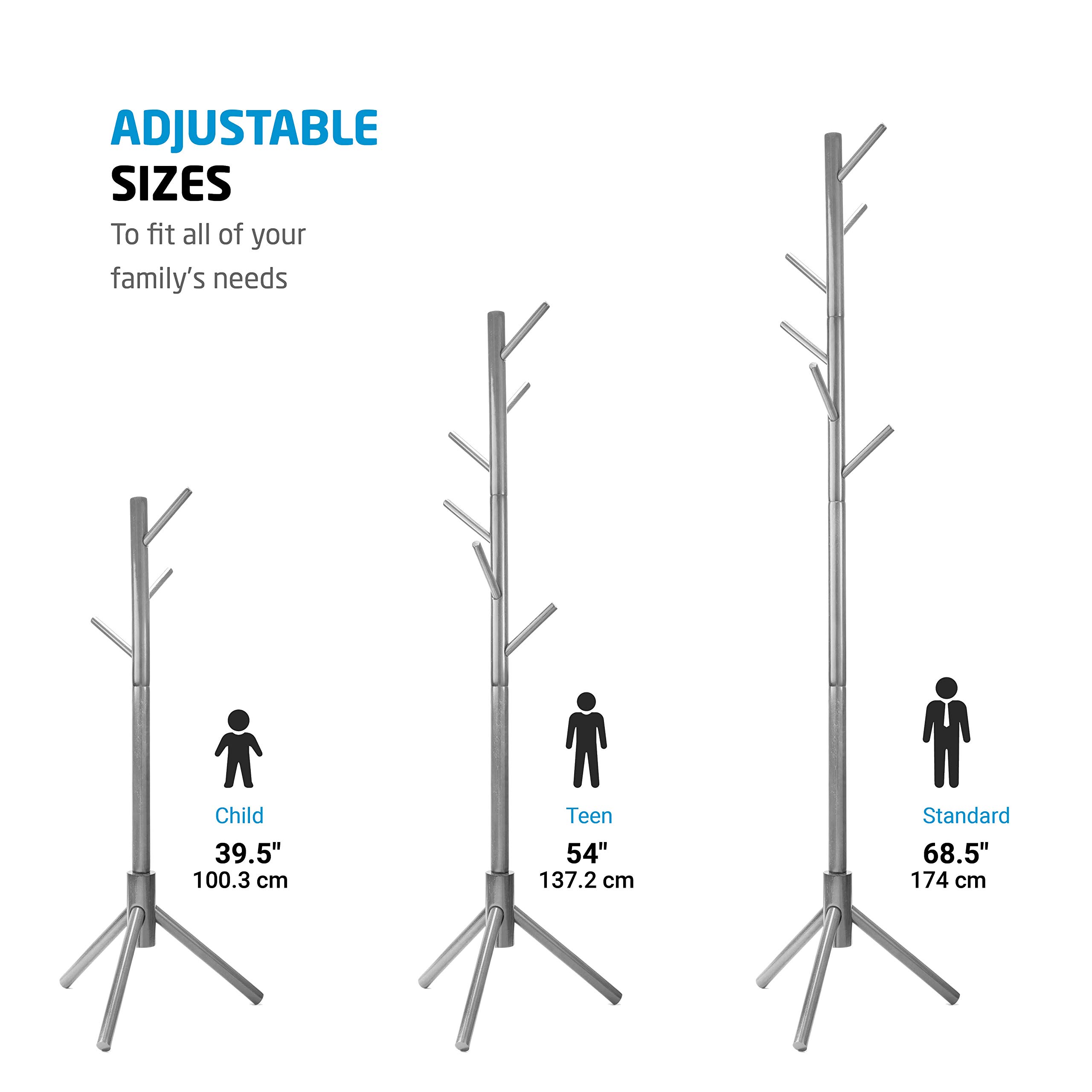 ZOBER Coat Rack Free Standing - Wooden Coat Tree W/ 6 Hooks - Coats ...