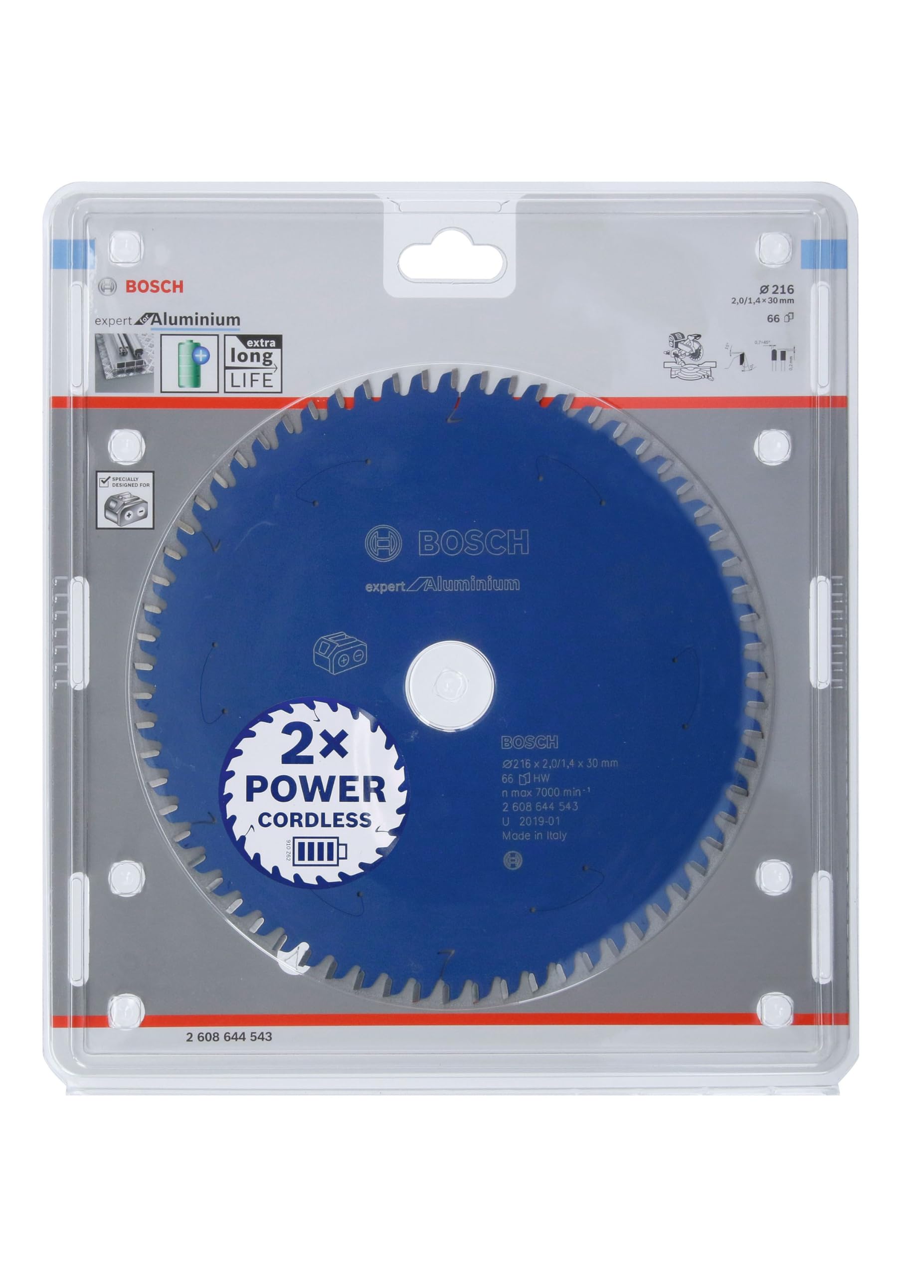 Bosch Professional Disco de sierra circular Expert for Aluminium (aluminio, 216 x 30 x 2 mm, 66 dientes, accesorio de sierra circular sin cable)