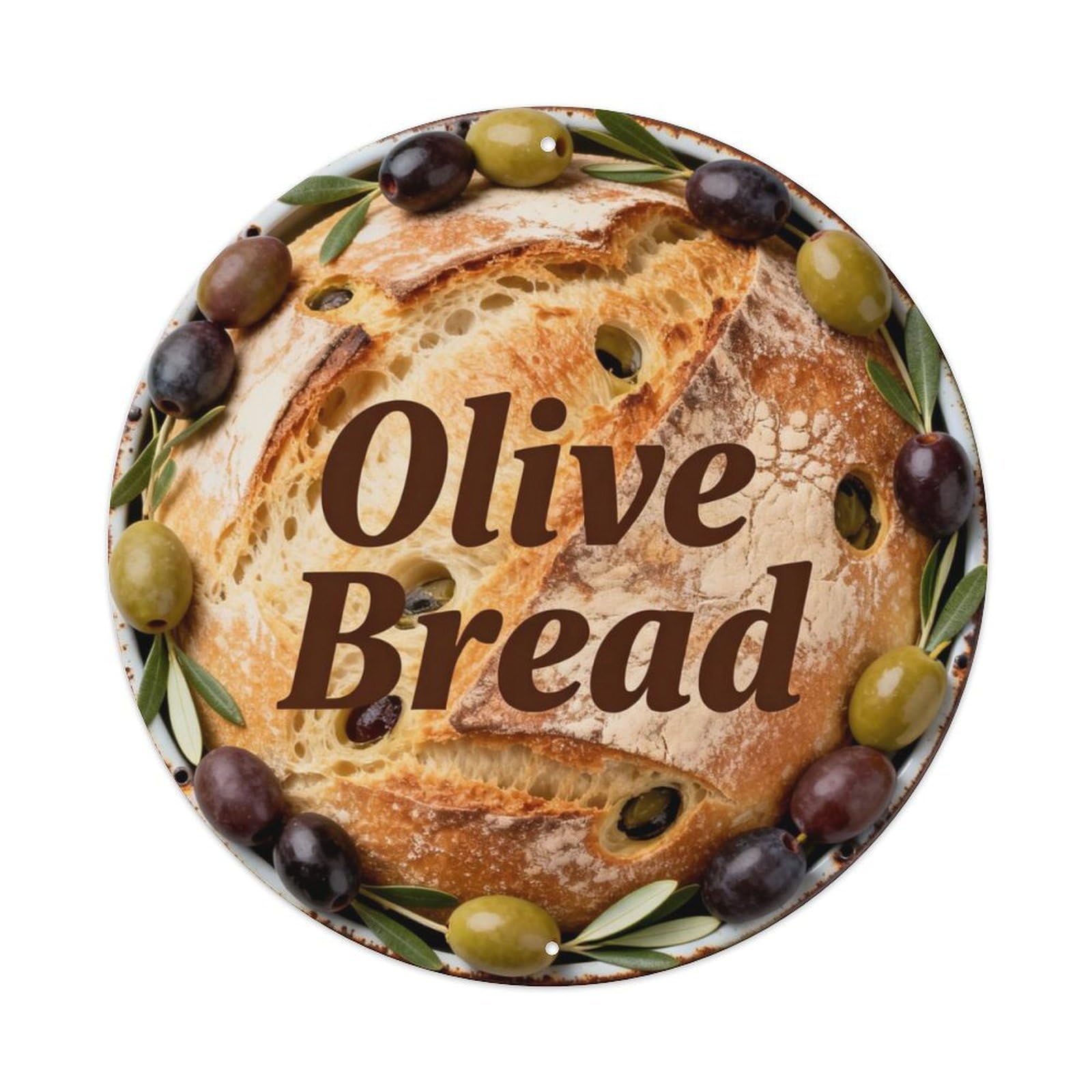 Olive Bread Metal Tin Sign Plaque