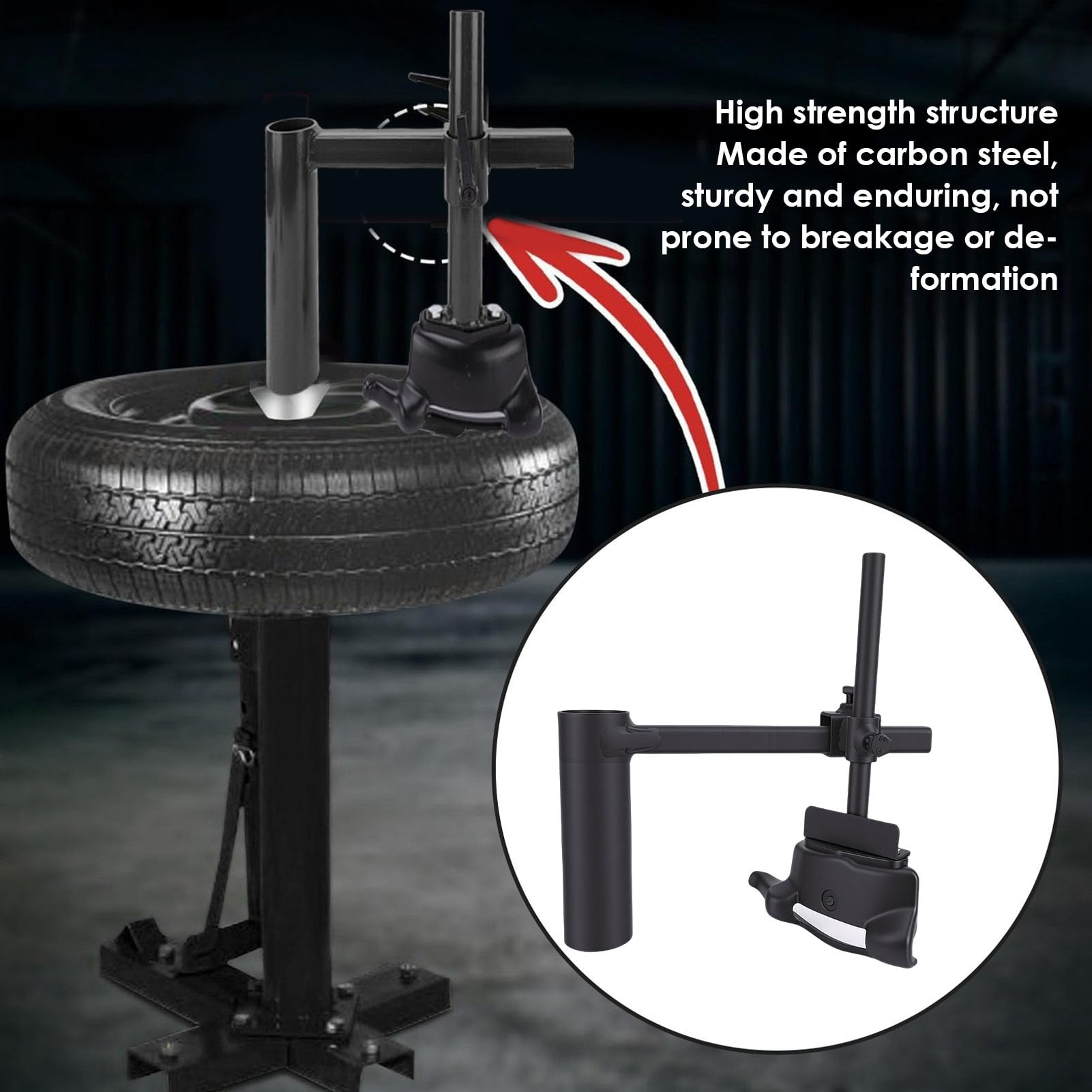Qqmora Smontagomme Manuale Kit Testa D'Anatra Supporto per Smontagomme Manuale Attrezzo di Smontaggio Strumento di Montaggio Rimozione Pneumatici Maniglia Fissa in Acciaio al Carbonio