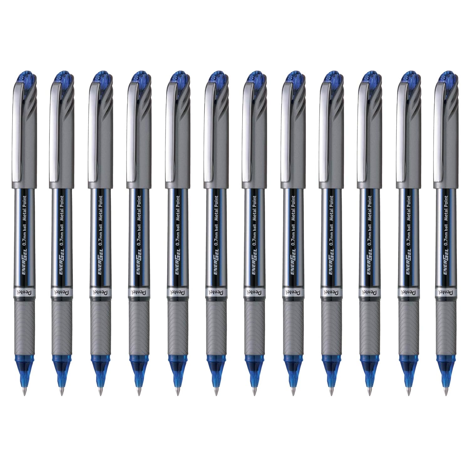 Pentel Energel Plus Roller Ball Pen Medium - Blue Pack of 12