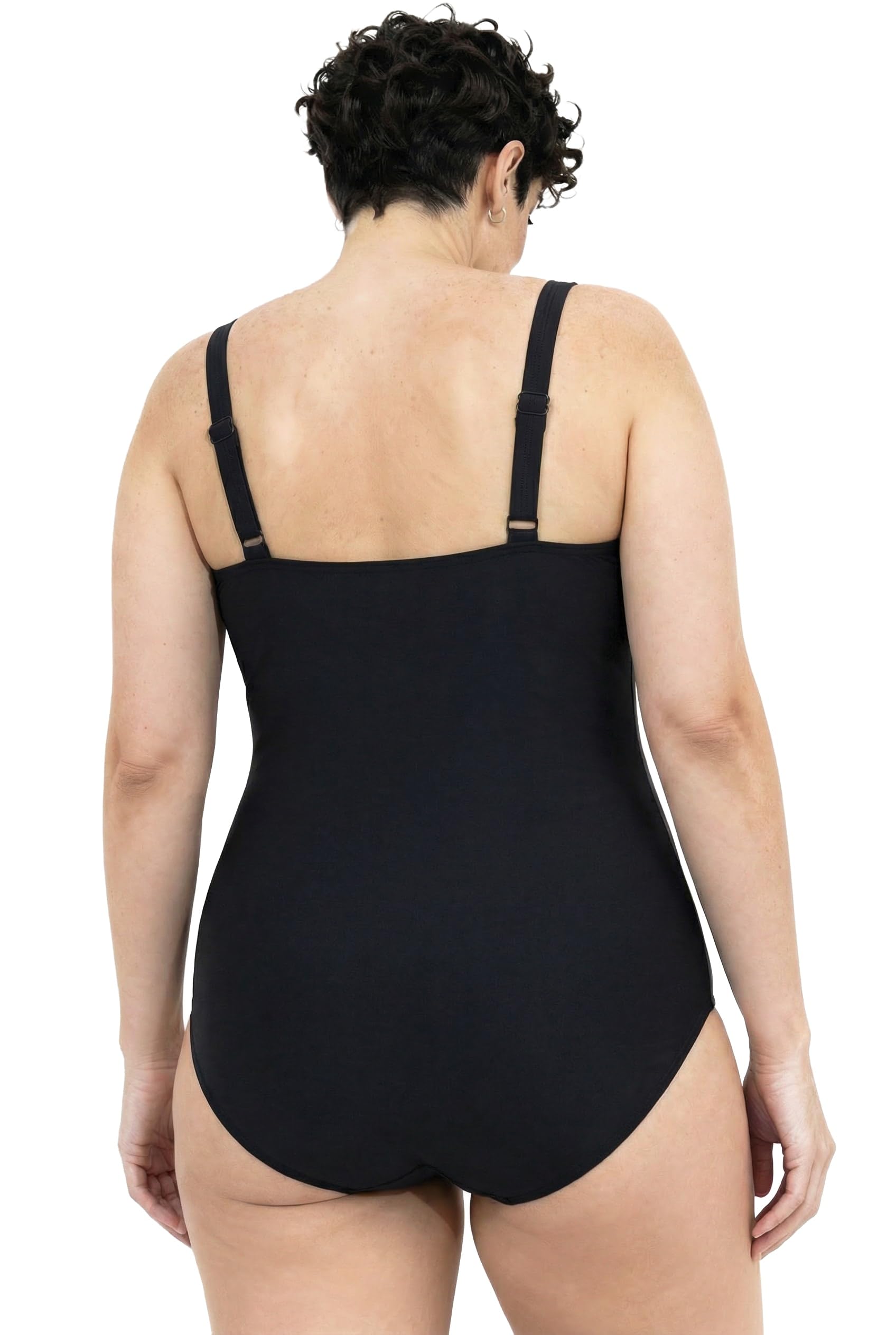 Ulla Popken Badeanzug, Raffung, Softcups, Träger Verstellbar, Recycelt Trajes de baño Mujer (Pack de 1)