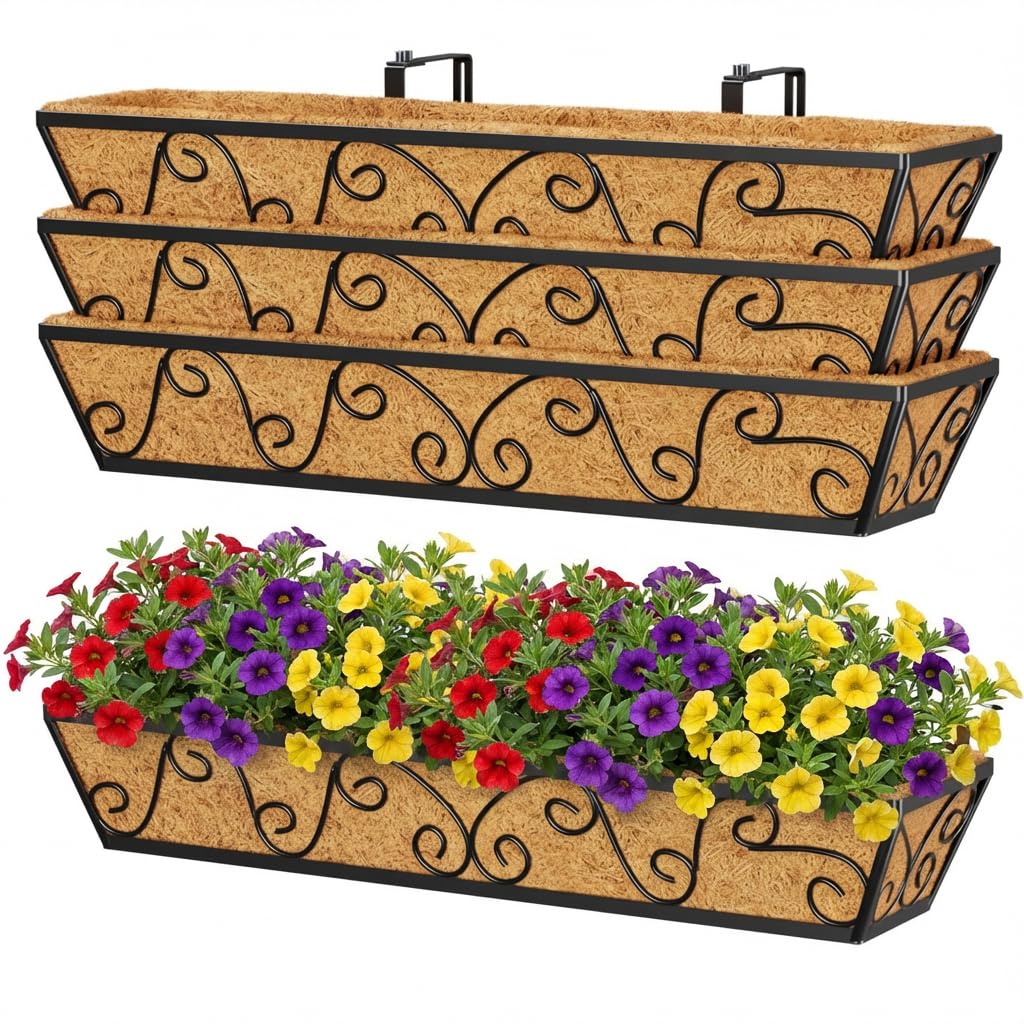 Y&M 30 Inch Butterfly Window Box Planter (4 PCS)