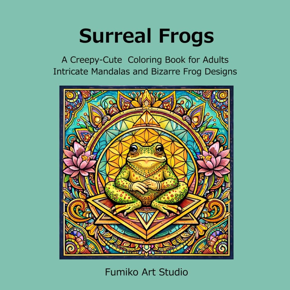 Surreal Frogs: A Creepy-Cute Coloring Book for Adults: Intricate Mandalas and Bizarre Frog Designs
