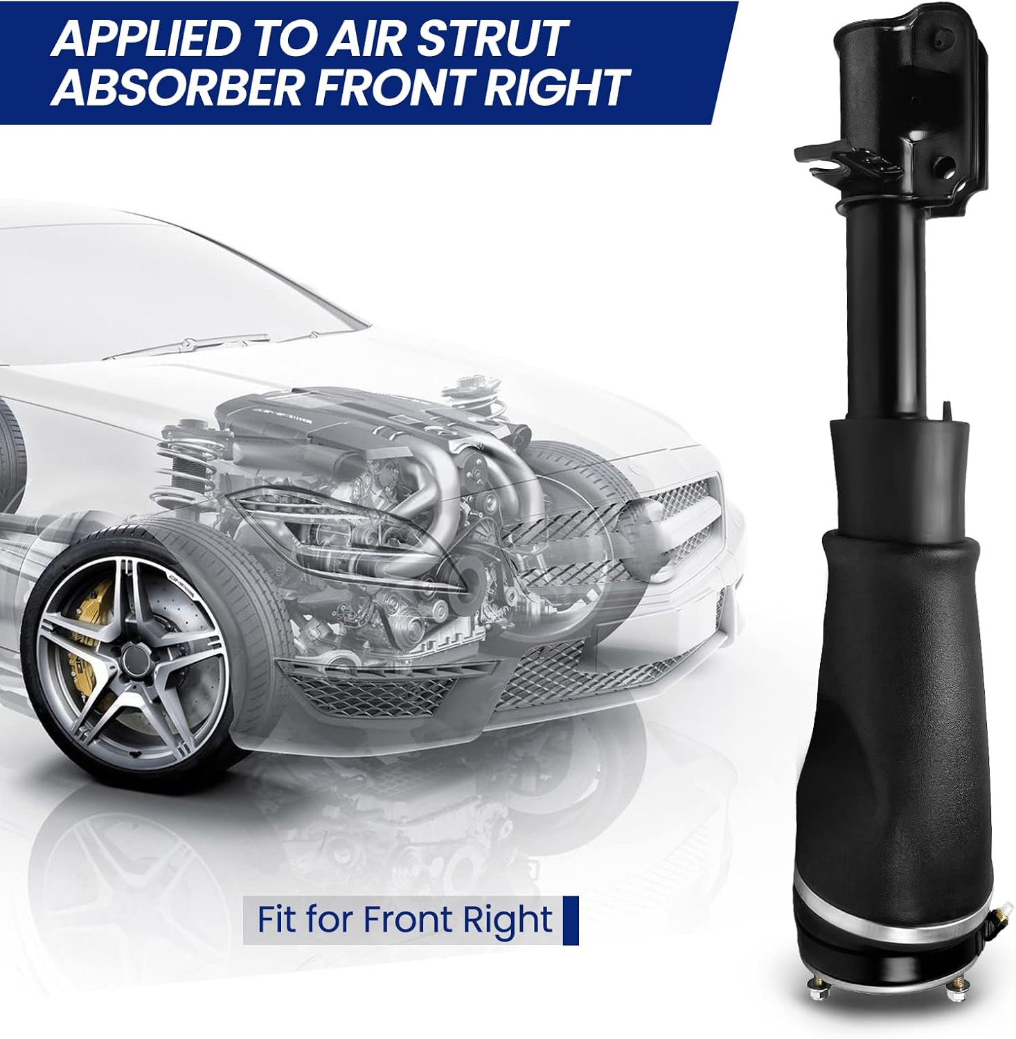 Air Strut Suspension Front Right Shock Absorber Replacement for Land Rover Range Rover L322 2003-2012 Non VDS Model (CHASSIS 7A000001-9A999999)