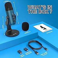 Vista 7 de ZealSound Micrófono de condensador USB, micrófono de computadora para juegos, micrófonos Plug & Play para PS 4 y 5. Ajuste de monitor y control