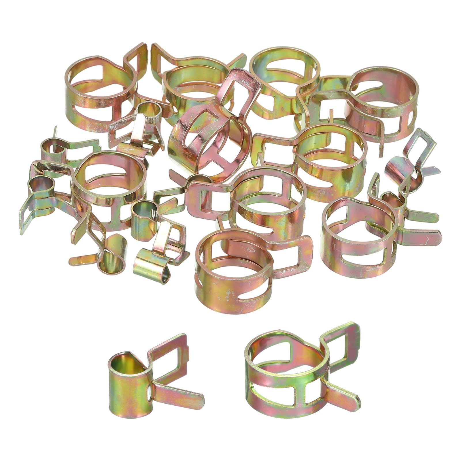 sourcing map ID 5mm 15mm 3/16 Inch 9/16 Inch Fuel Line Hose Clips, Pipe Spring Hose Clamp,Low Pressure Air Clamp, Water Pipe Air Tube Vacuum Hose Clips Fastener Pack of 20