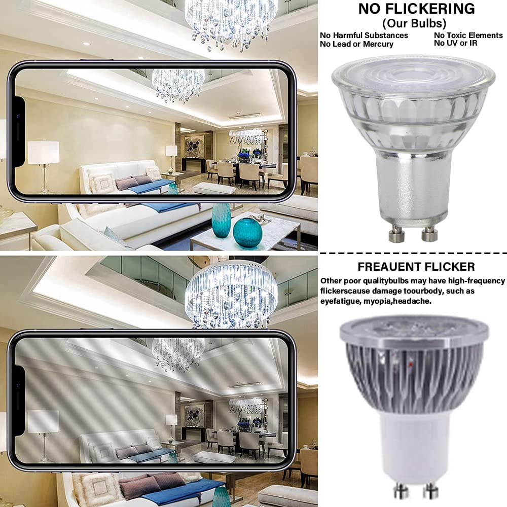 RYTM Bombillas LED GU10 con Base Bipin, 5 W, 450 LM (Equivalente a 50 W), ángulo de Haz de 38° Regulable, Bombillas LED empotrables para Paisaje, Foco, iluminación de Pista (Paquete de 15) (Dimmable)