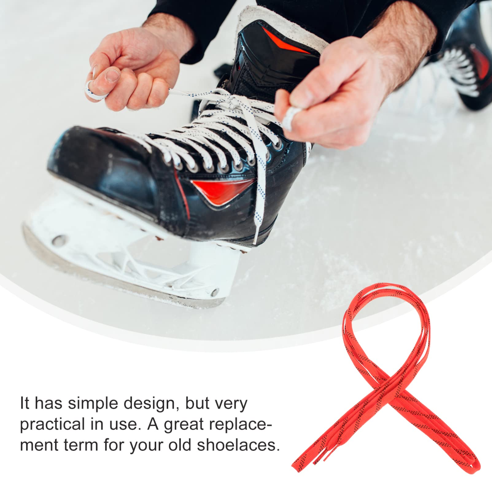 SEWACC Lacets De Patins De Hockey 96 Pouces Lacets De Hockey sur Glace Non Cirés Lacets De Chaussures De Sport Plats pour