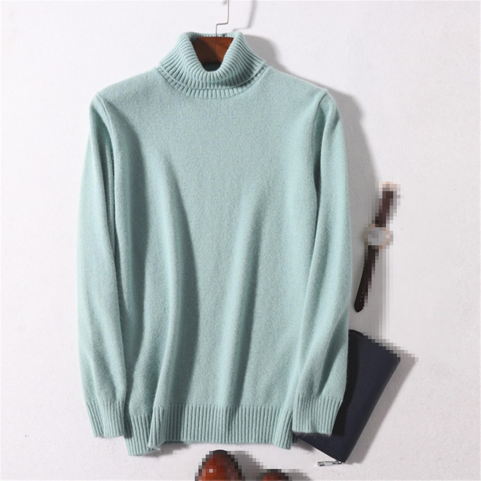 Caldo Maglione A Collo Alto in Cashmere da Uomo Pullover Lavorato A Maglia Autunno Inverno