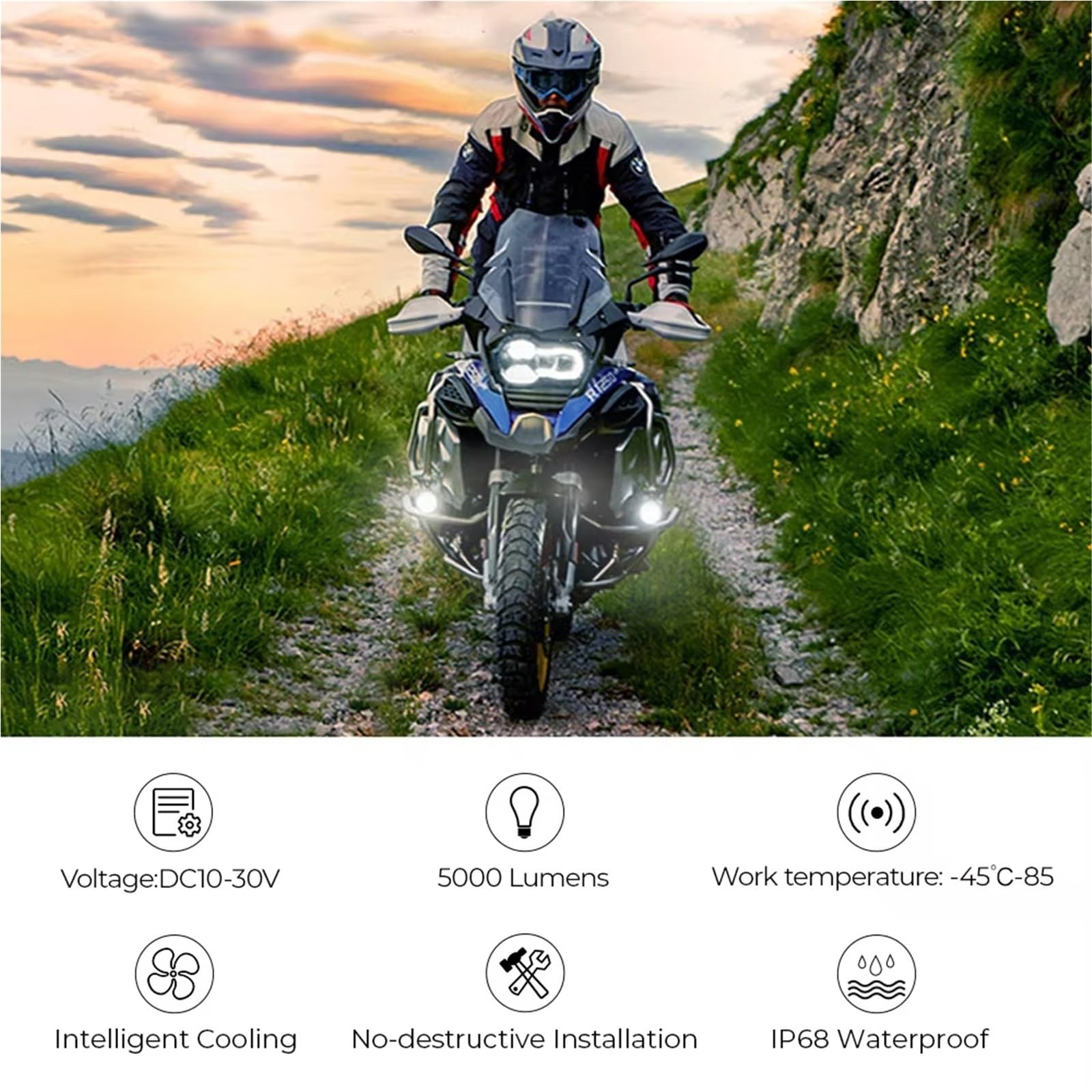 Generico per BMW R1200GS LC R 1250GS R1250GS F800GS per GSR1200 F850GS per F750GS per ADV Coprifari Motociclette Fendinebbia Faro Moto(A)