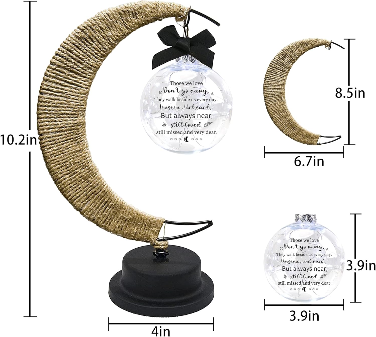 cocomong Sympathy Gift Memorial Gifts Moon Lamp for Loss of Mother Father, Bereavement Condolence Remembrance in Memory of Loved One Gifts for Loss Loved Ones