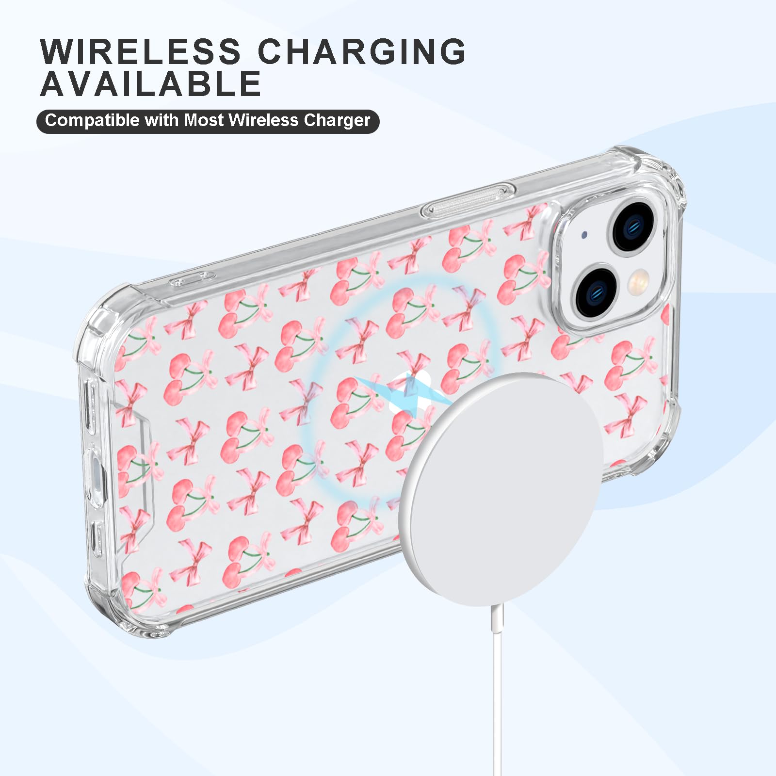 shellulu♡ Amazon.com: Axulimin Cute Pink Cherry Bow Ribbon Clear Phone