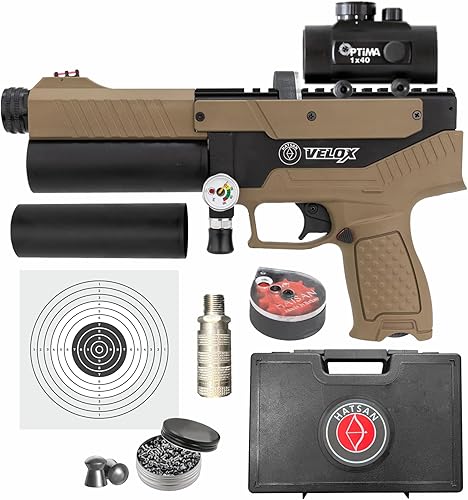 Miniatura 6 de Hatsan Velox PCP Pistola de aire semiautomática de pellets, hasta 620 FPS, hasta 20 julios, hasta 12 RDS, con estuche rígido Wearable4U + pellets +