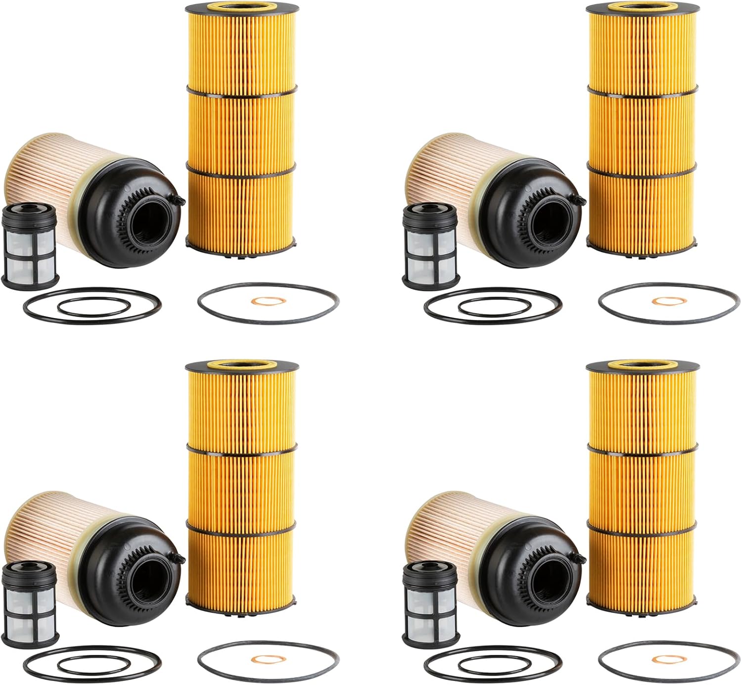 GETOPAUTO PF9908 Fuel Filter P551005 Oil Filter Kit Compatible With Freightliner Cascadia DD13 DD15 DD16(set of 4)