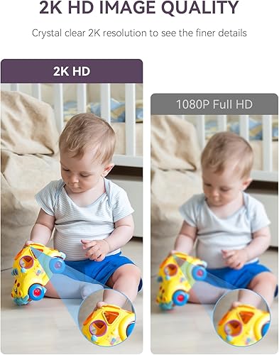 Miniatura 4 de Monitor de bebémascota para seguridad interior, monitoreo con aplicación de teléfono inteligente, resolución QHD 2K, seguimiento automáticodección