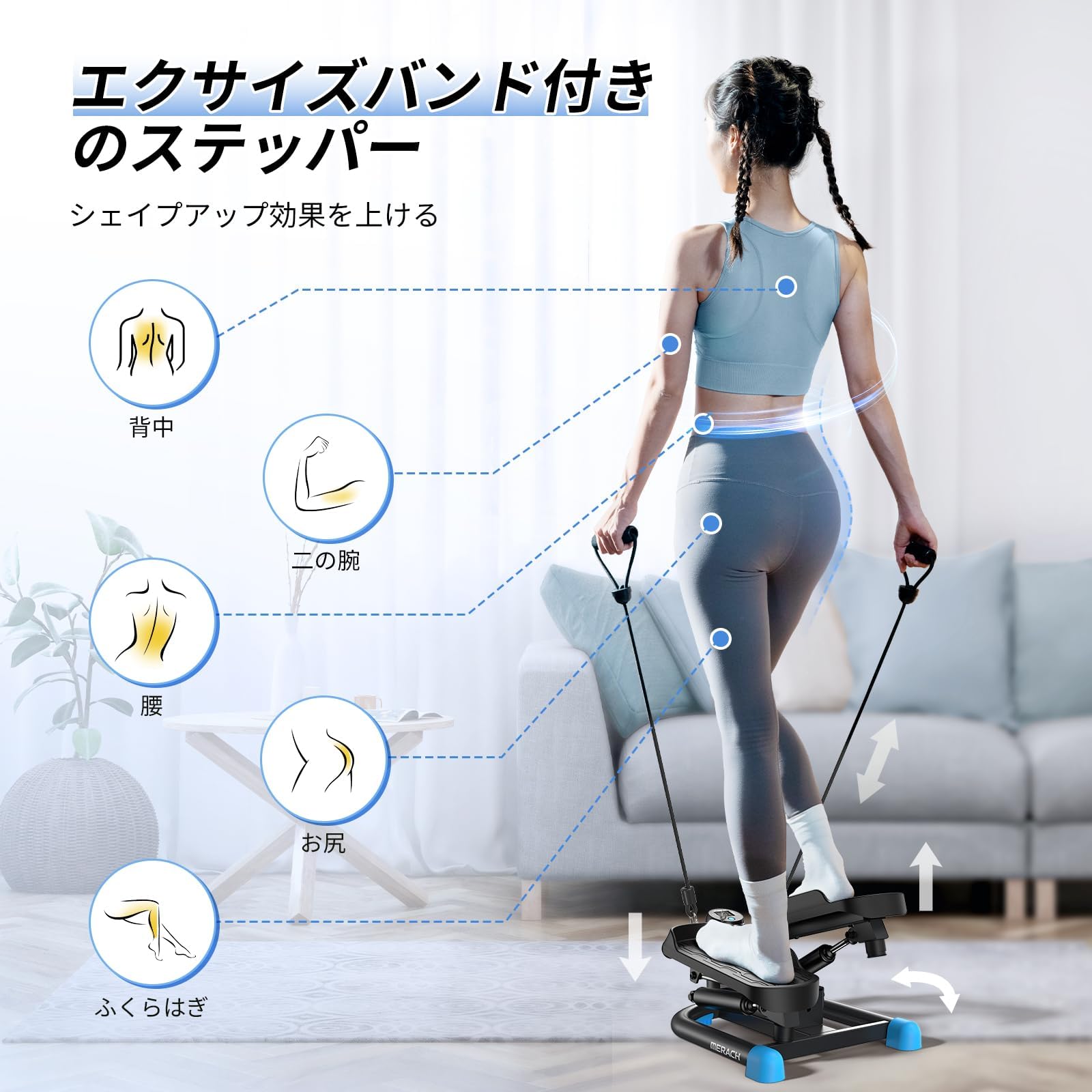 Amazon | MERACH (メリック) ステッパー 上下/左右運動 多機能