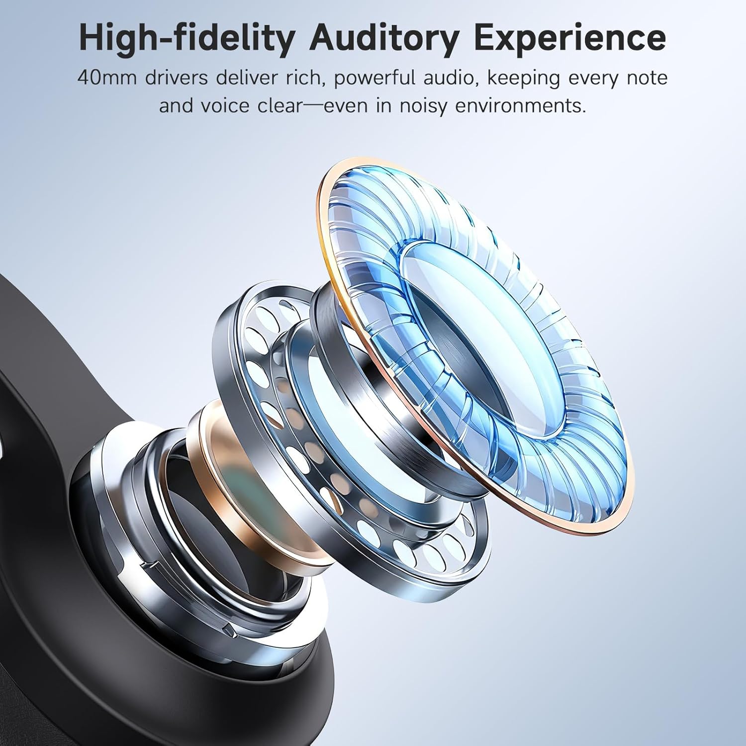 AOC USB Headset with Microphone for PC, Over-Ear Wired Headphones with Noise-Cancelling Mic, 40mm Audio Drivers, USB-A Computer Headset for Office, Teams, Call Centers & Online Meetings (Black) - Image 5