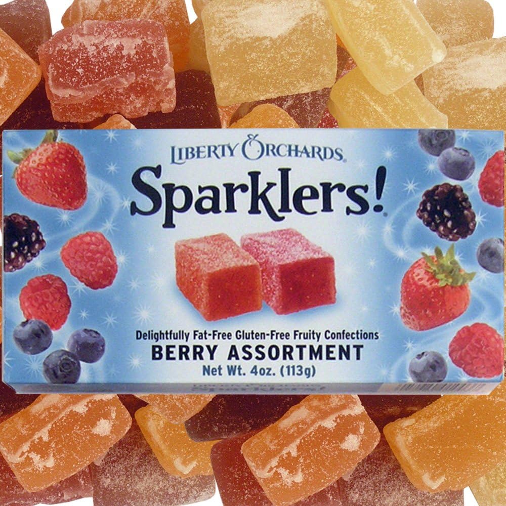 Liberty Orchards Fruit Sparklers Berry Fruits Theater Box - A Set of 2 Boxes (No Fat ~ No Gluten)