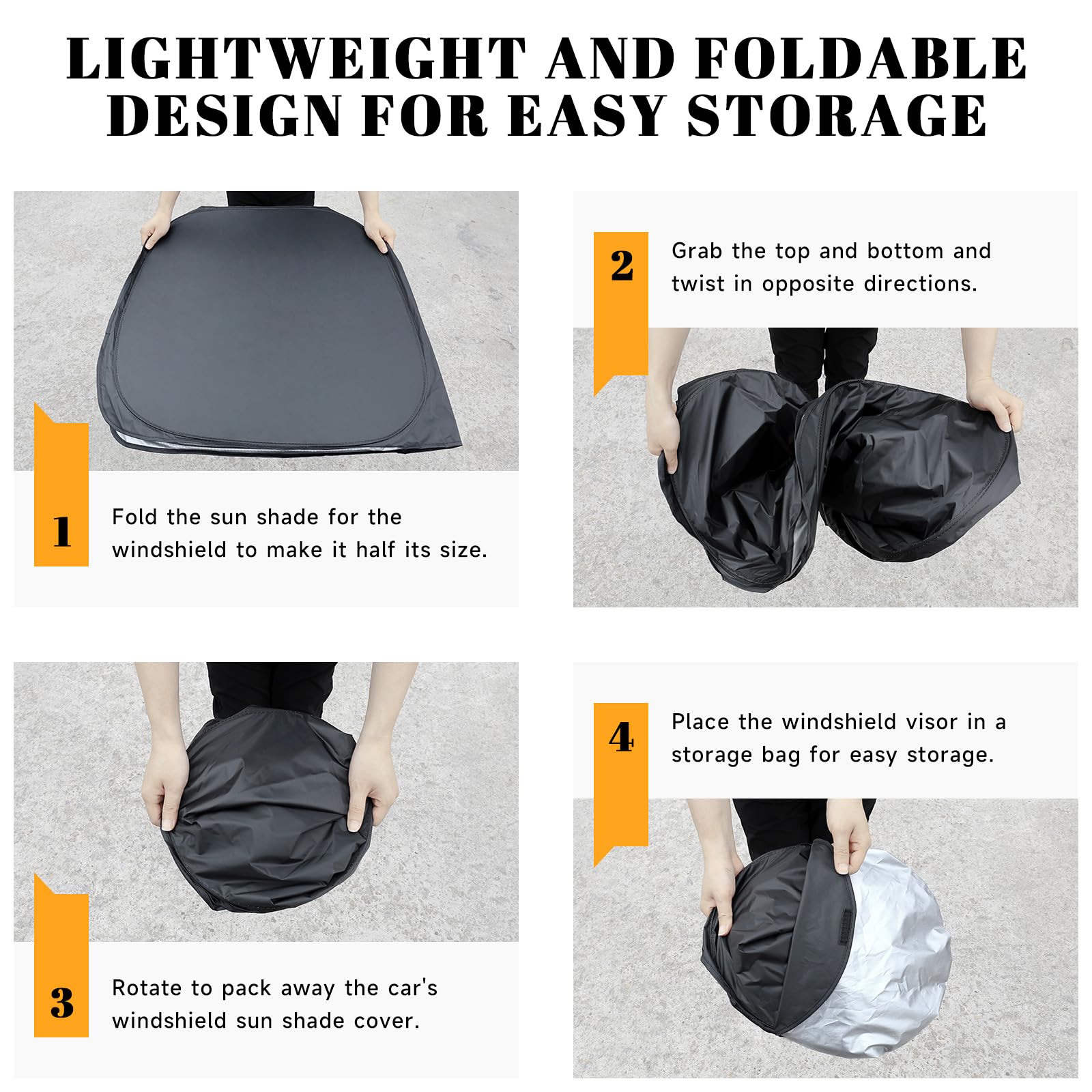 Car Windshield Sun Shade for Chevy 2014-2018 Silverado 1500 for GMC 2014-2018 Sierra 1500 Accessories OEM Design Reflective — view 4