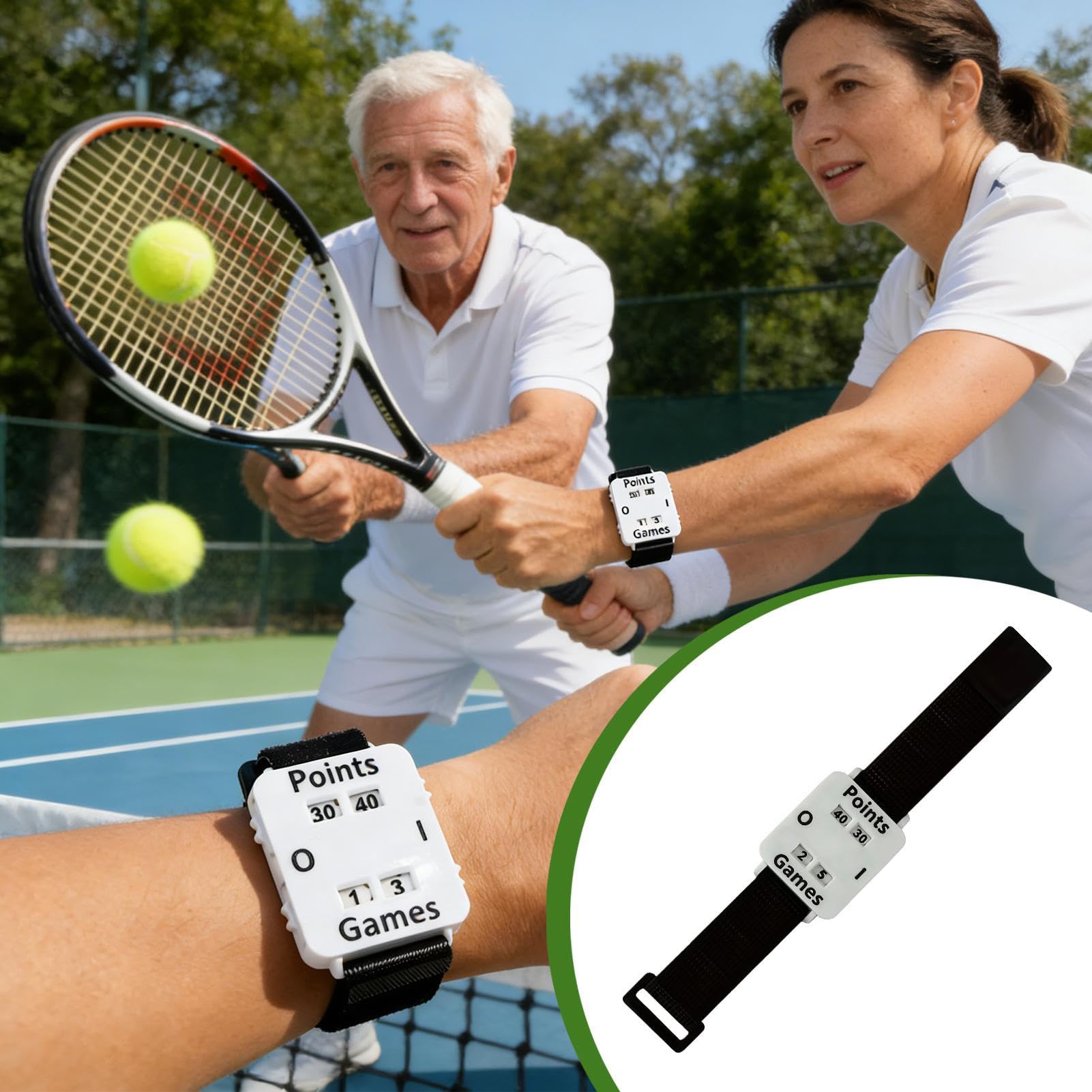 Generico Braccialetto Segnapunti | Registrazione Punti Regolabile - Fascia da Polso per Tennis con Segnapunti,per Uomini e Donne Sport all'Aperto Giochi al Chiuso