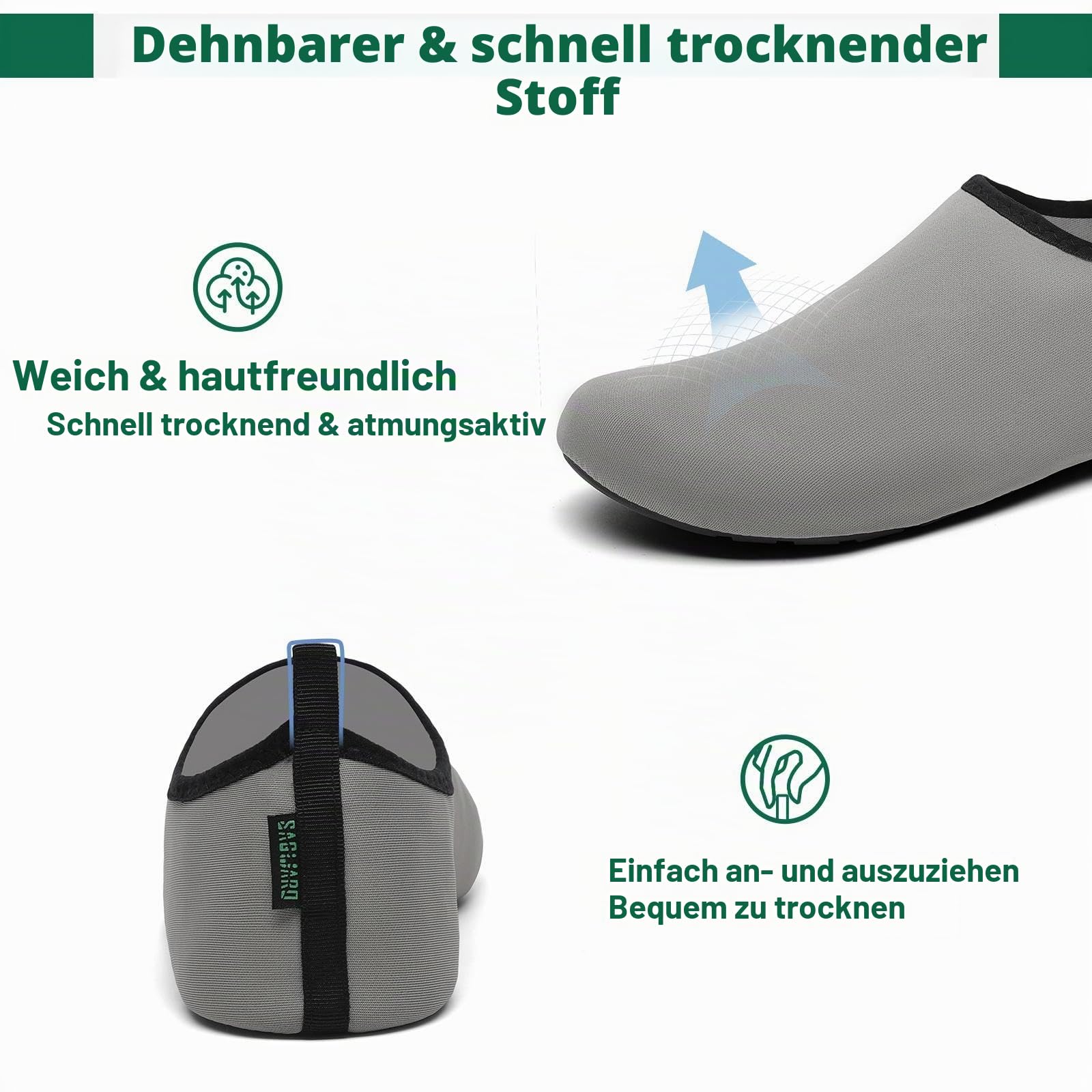 SAGUARO Badeschuhe Herren Wasserschuhe Damen rutschfeste Barfuß Schwimmschuhe Strandschuhe Neoprenschuhe für Meer Schwimmen Steinstrand… – Ansicht 4