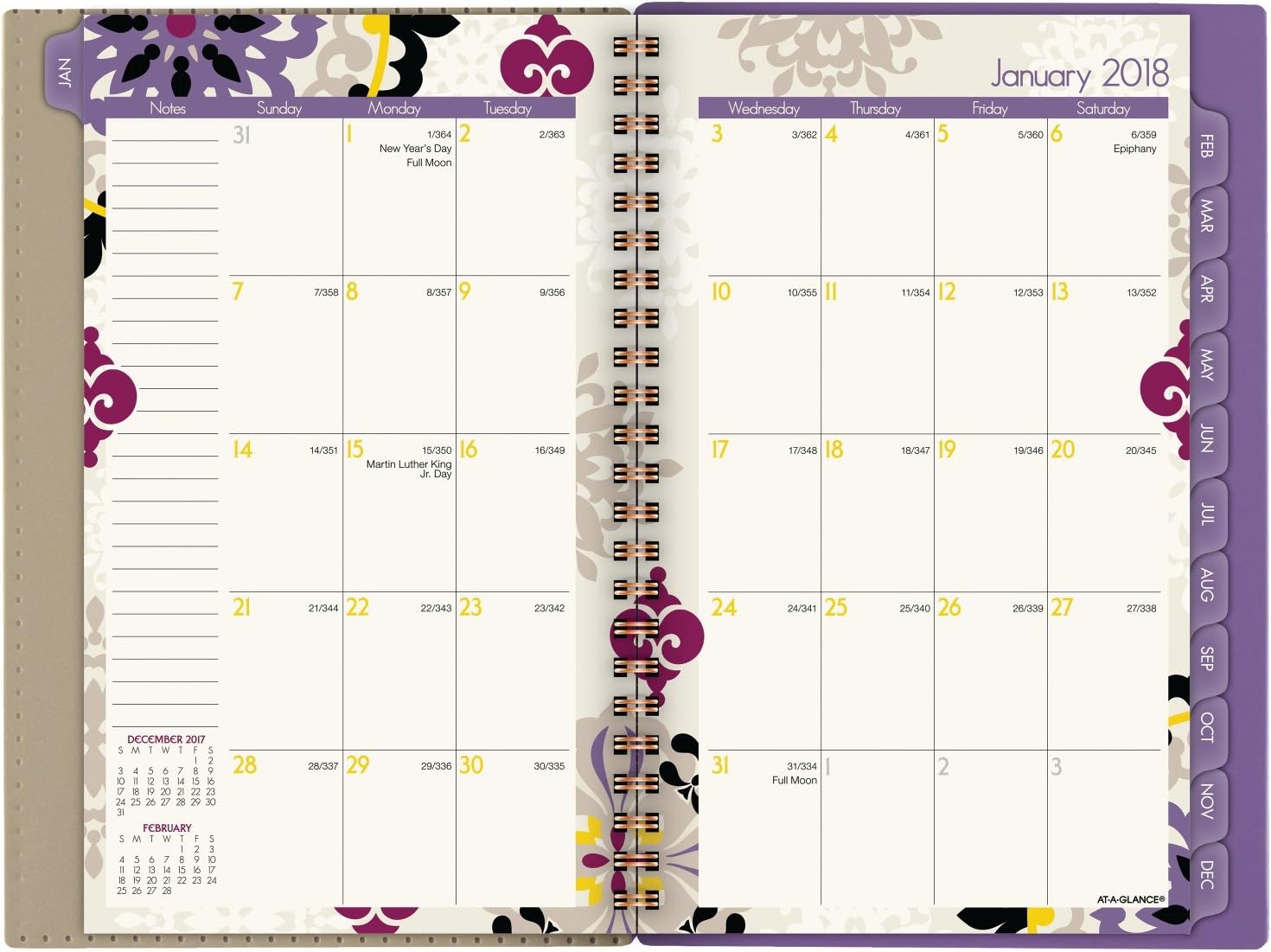 AT-A-GLANCE 122-200-18 Weekly / Monthly Planner, January 2018 - December 2018, 4-7/8" x 8", Vienna, Purple (122-200)