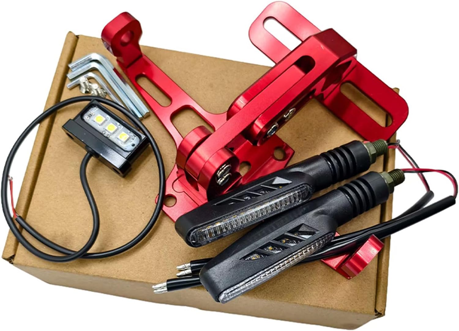 License Plate Holder Light Kit - LED Turn License Plate, Mounting Bracket Motorcycle Accessories, Taillight Assembly Waterproof Replacement Use, Bike Vehicle Part Upgrade, Motorcycle Light