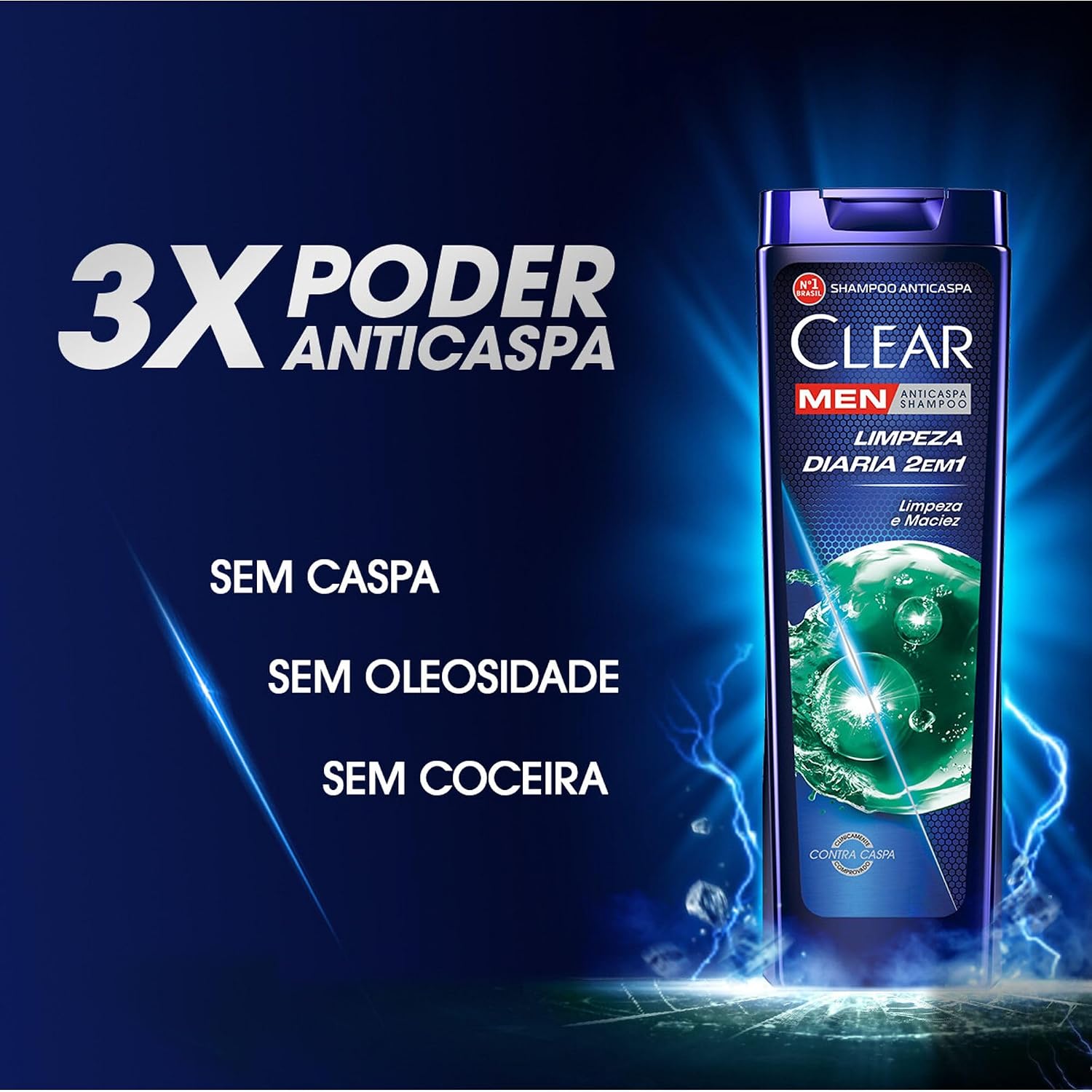 Clear Men Limpeza Diaria 2 Em 1 - Shampoo Anticaspa 400Ml