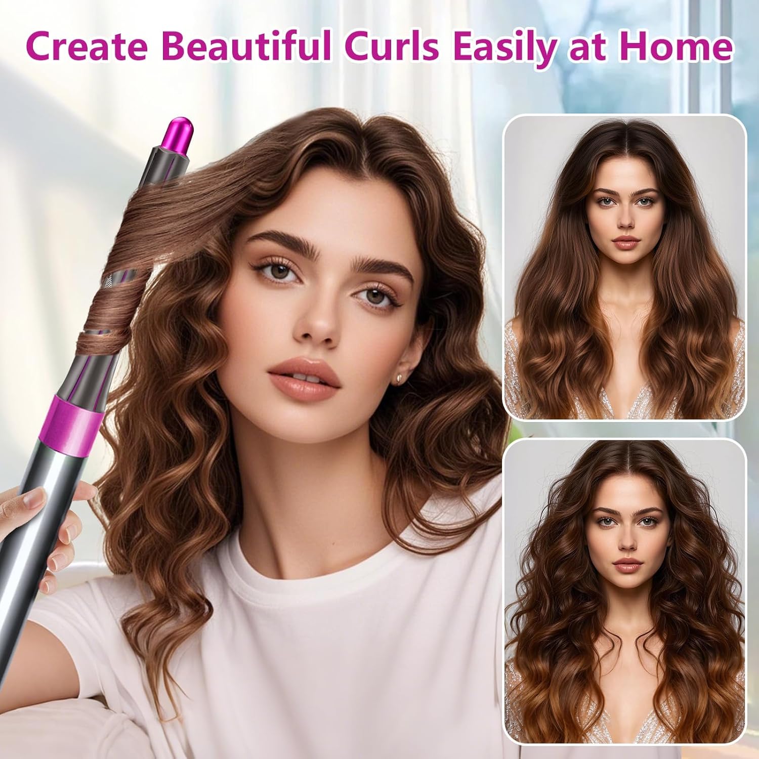 2 Pieces 20mm/0.78 Inch Long Hair Curling Barrels for Dyson Airwrap Styler Attachment with 2 Adapter for Dyson HD01 HD02 HD03 HD04 HD07 HD08 HD15 HD16, Converting Hair Dryer To Curling Iron