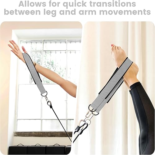 Miniatura 4 de 2 correas cómodas de doble bucle para Pilates de grosor mejorado, correa de anillo en D para gimnasio en casa y accesorios de entrenamiento de yoga