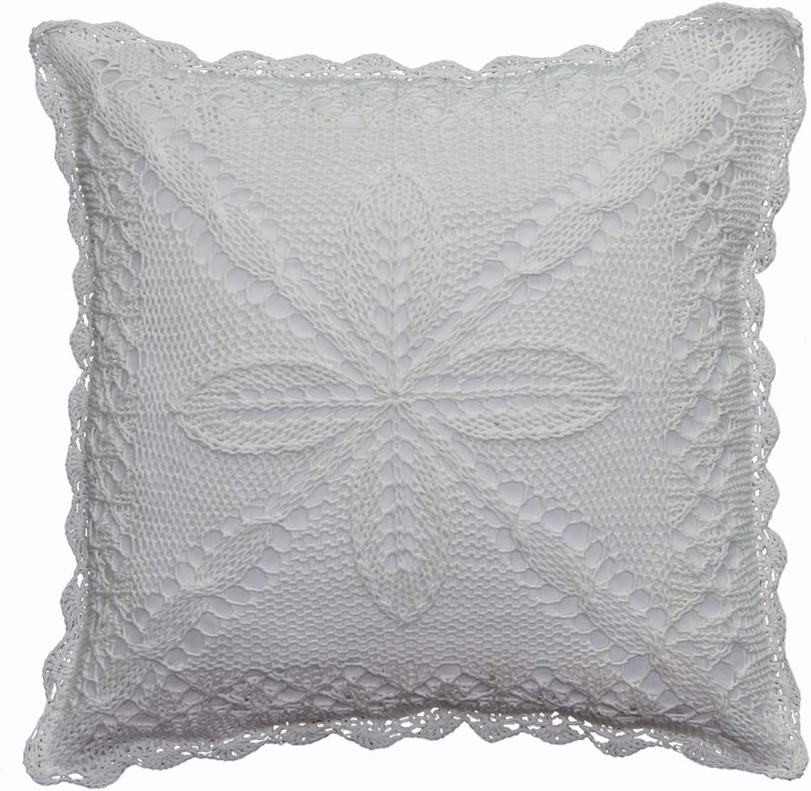 Creative Linens Cotton Crochet Lace Pillow Cushion Cover