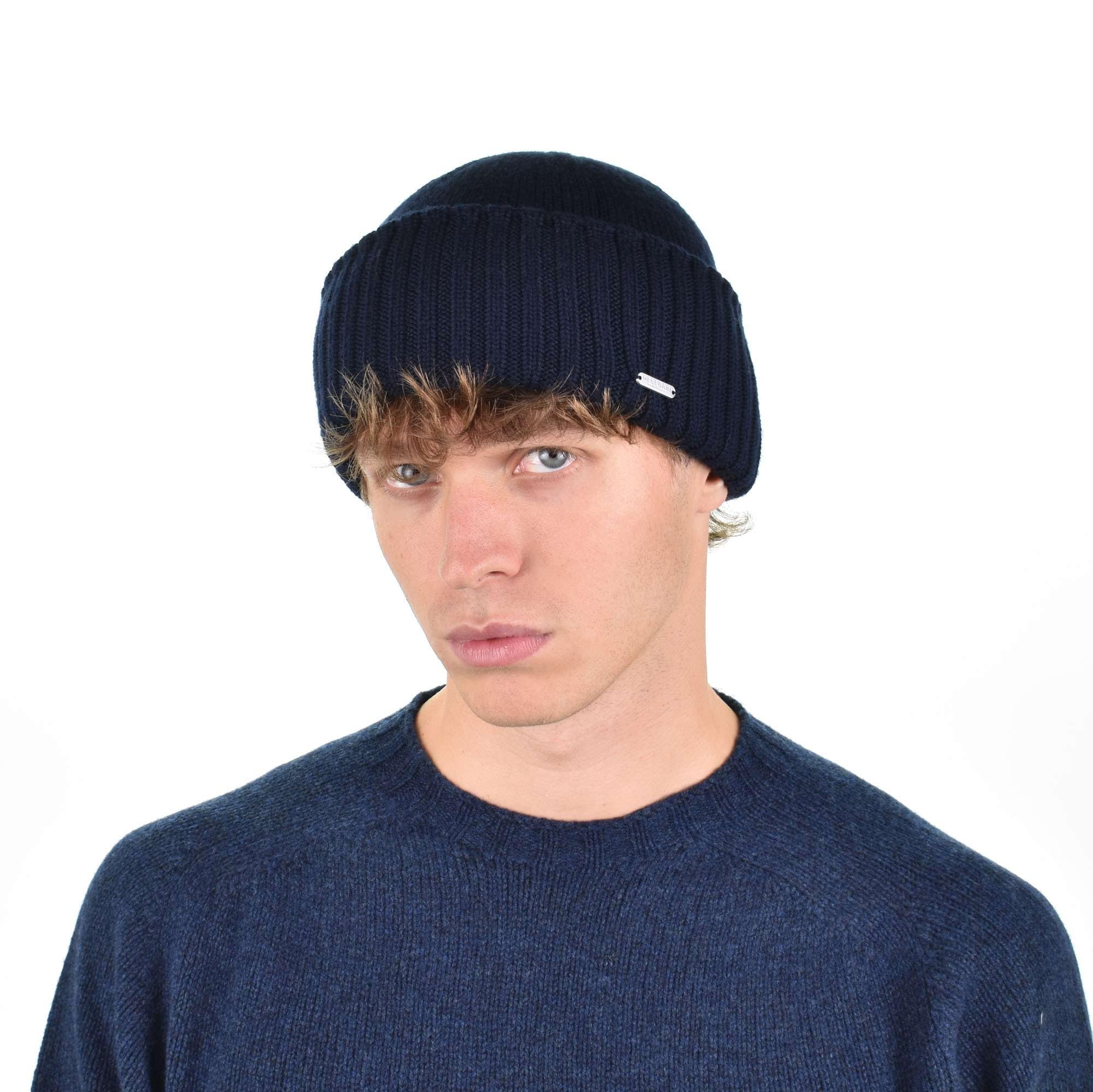 Melegari Berretto di Maglia con Risvolto, da Marina | Beanie North | Pura Lana Merino Extrafine | manifattura Italiana di Alta quaità | Unisex