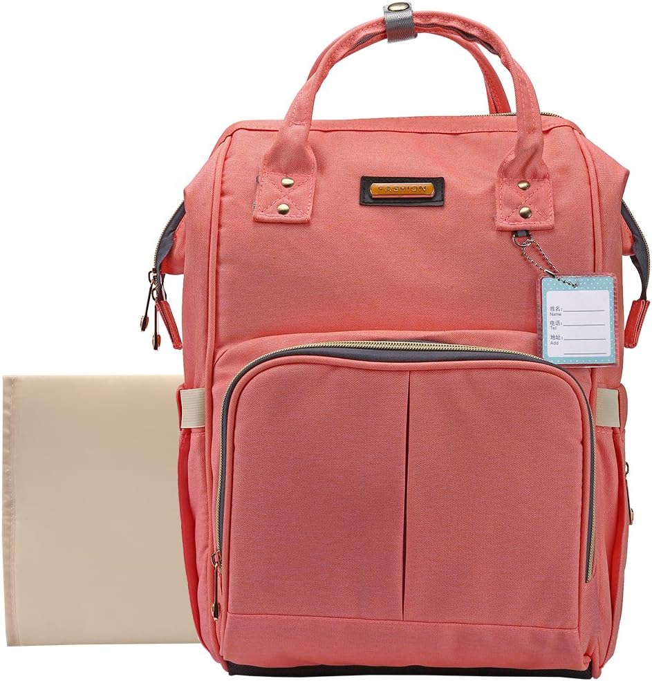 Diaper Bag Multi-Function Waterproof Travel Backpack Maternity Nappy Bags for Baby Care,Large Capacity, Stylish Durable,Pink