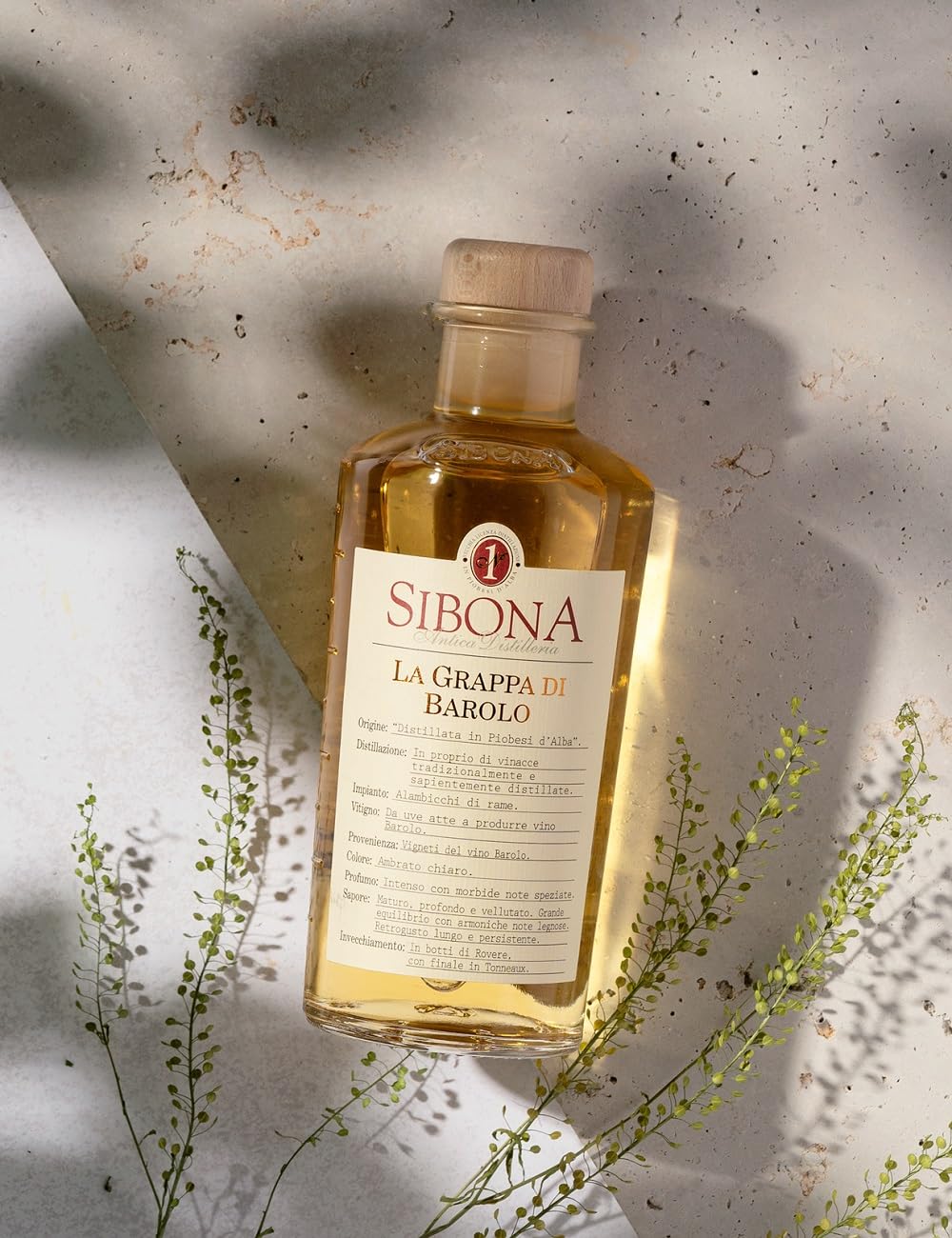 Sibona Grappa di Barolo mit 40% vol. (1 x 0,5l) – Feiner, samtiger Grappa aus Italien
