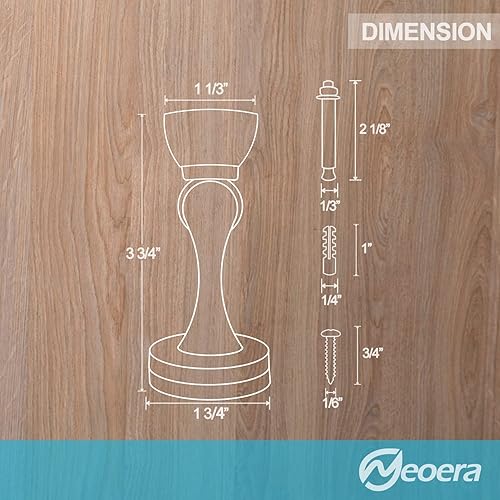 Vista 5 de Neoera Tope magnético de puerta (color níquel cepillado) Tope de puerta fuerte magnético para mantener la puerta abierta, antioxidante, resistente