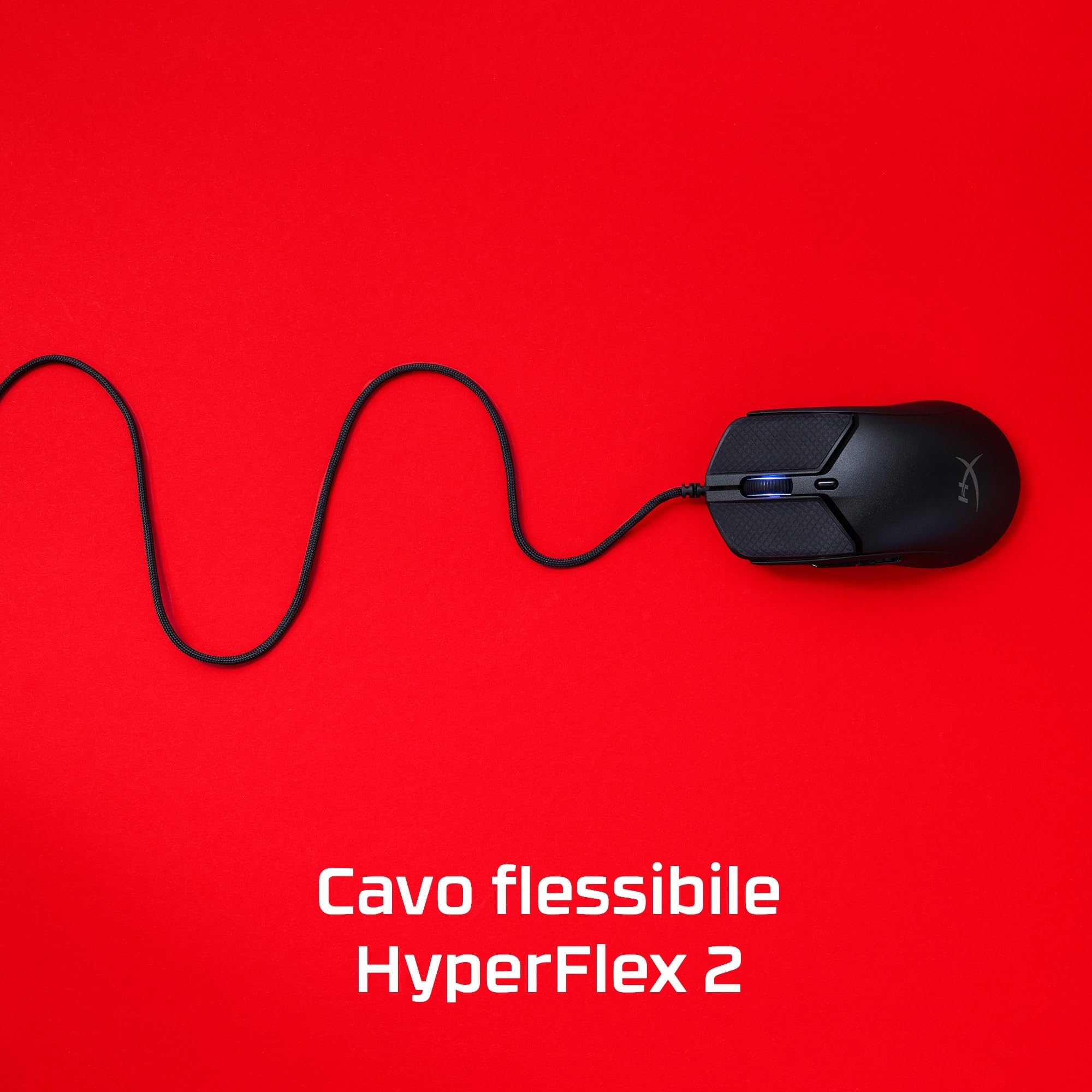 HyperX Pulsefire Haste 2, Mouse Gaming Cablato, Illuminazione RGB, 6 Tasti Programmabili, 26000 DPI, Resistenza fino a 100 Milioni di Clic, Cavo HyperFlex 2,Compatibile con Diverse Piattaforme, Bianco