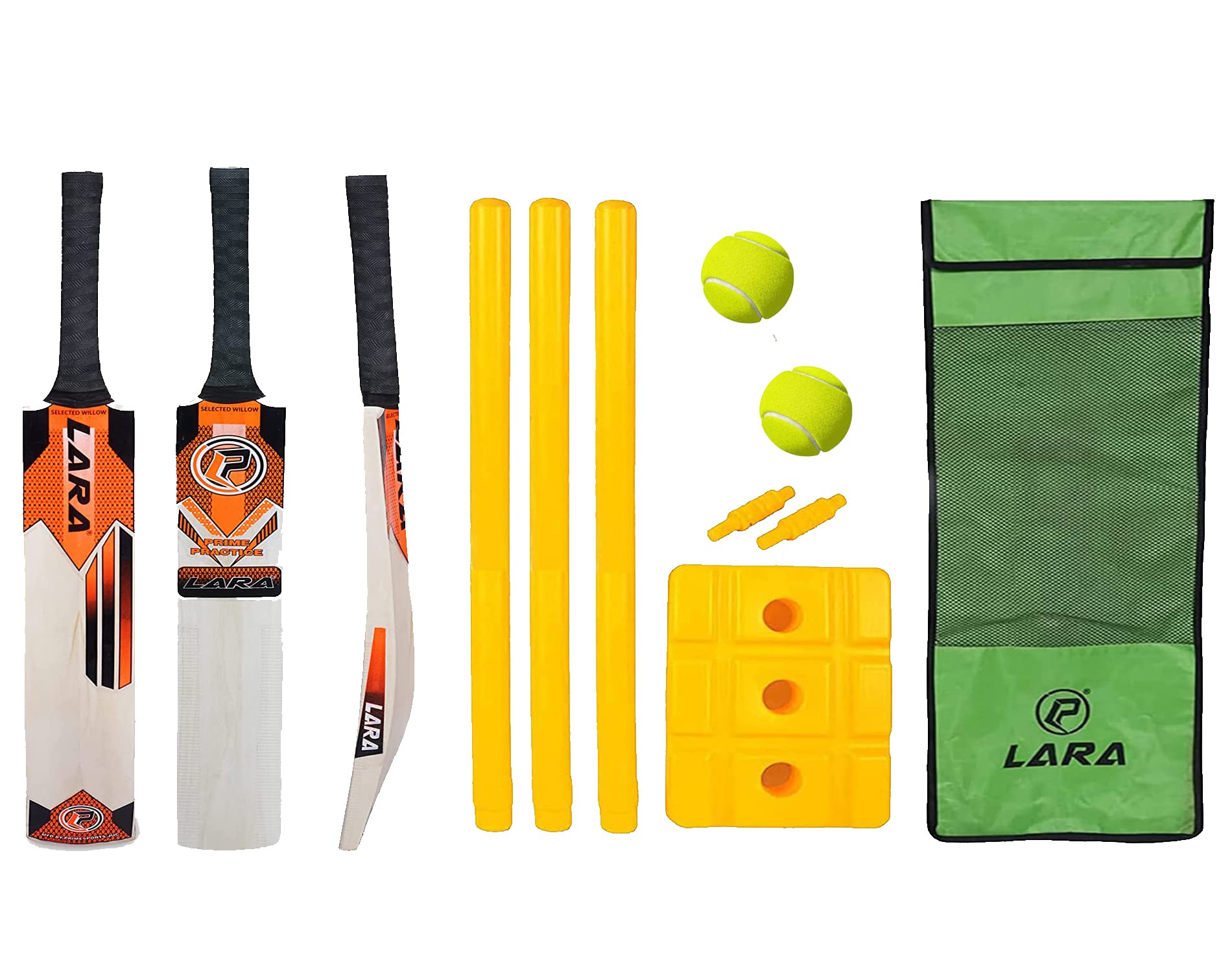 LARA Wooden Bat with Plastic Stump Set Cricket Kit Set Bat for Kids and Youth Playing Set All Age Group of Kids (1 Bat, 1 Stump Set, 2 Ball with Cover) (Size 7 for Age Group 15+ Years) (B0BCQLLNND) Amazon Price History, Amazon Price Tracker