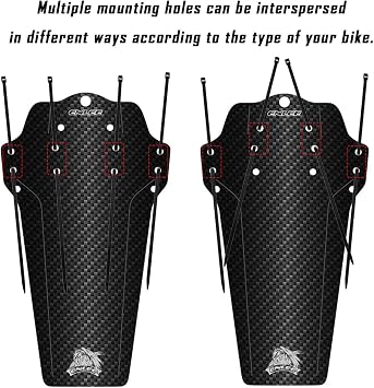Farbetter 2 Pcs Mountain Bike Fender, MTB Mudguard, Front and Rear Bicycle Fender, Extended Version Fits 26, 27.5, 29, Plus Size and Fat Bike Wheel Sizes