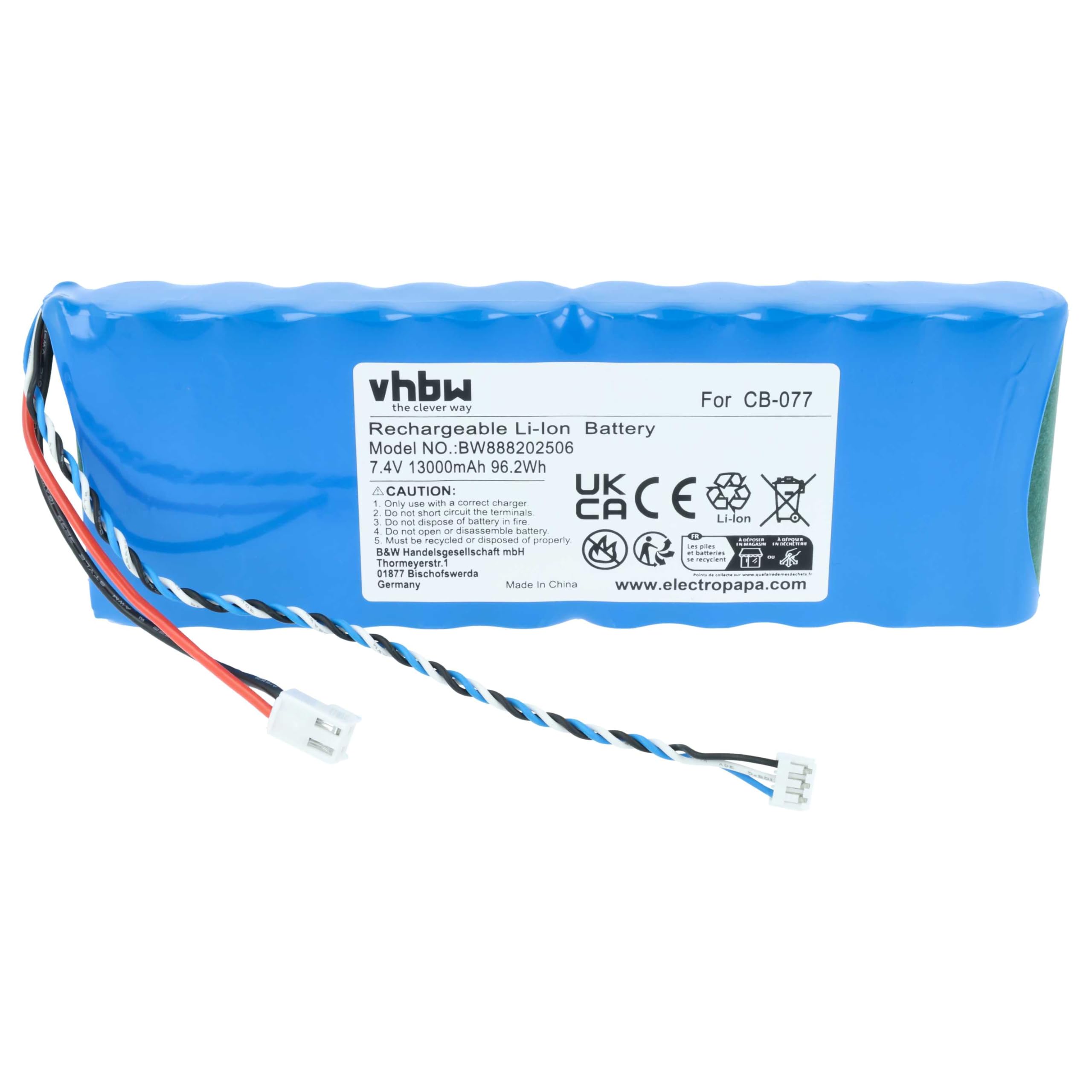 vhbw batteria sostituisce Promax CB-077 per dispositivo di misurazione (13000mAh, 7,4V, Li-Ion)