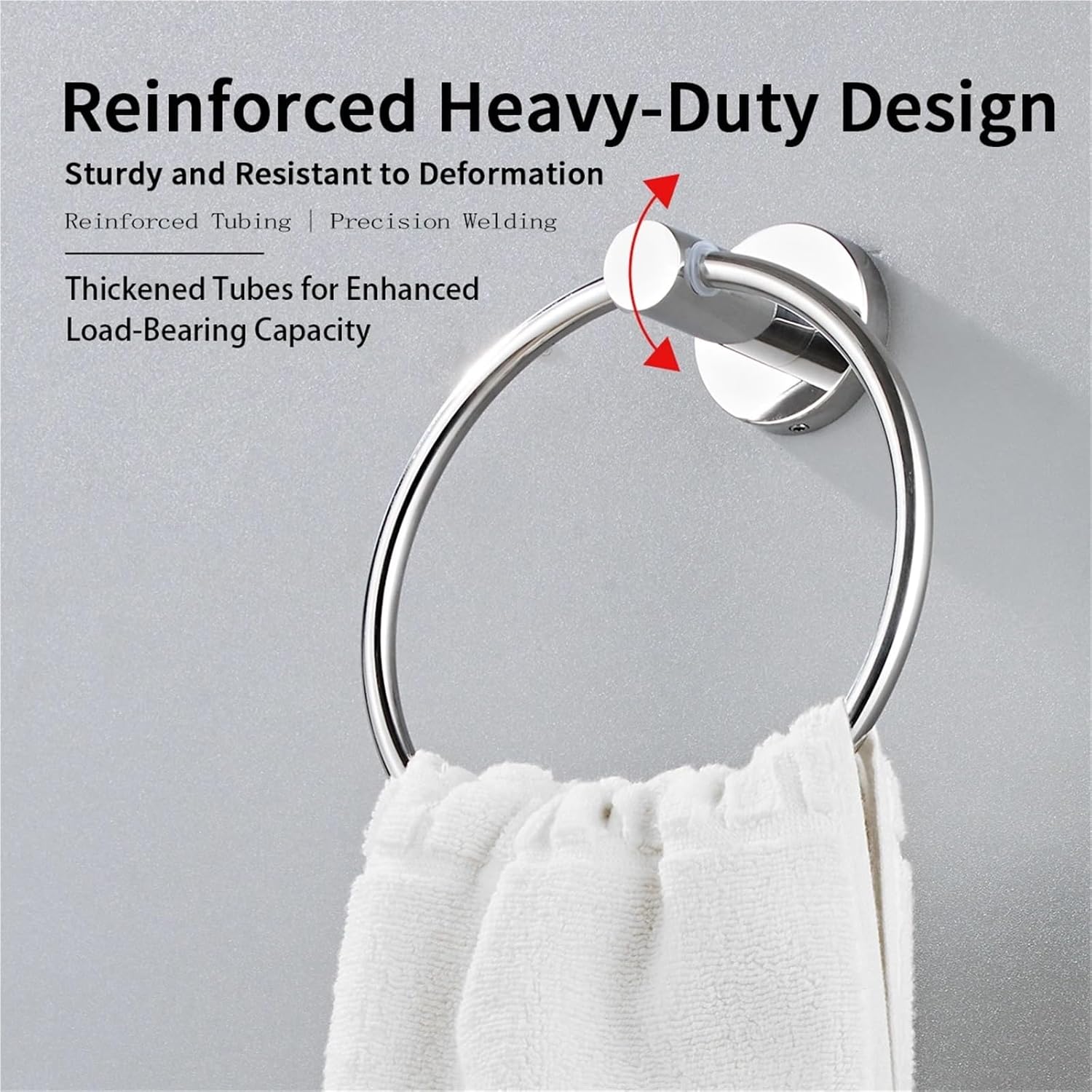 Towel Ring 3pcs 304 Stainless Steel Towel Ring Bathroom Hardware Pendant for Bath, Kitchen(Glossy)