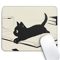 Cute Black Cat Mouse Pad Kawaii Anime Cat Mouse Pads for Wireless Mouse Desk Accessories 10X8 Travel Mousepad
