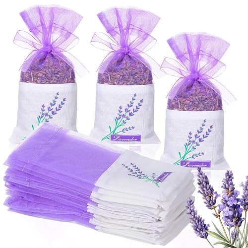75Pcs Empty Lavender Sachet Bags, Purple Organza Drawstring Pouches for