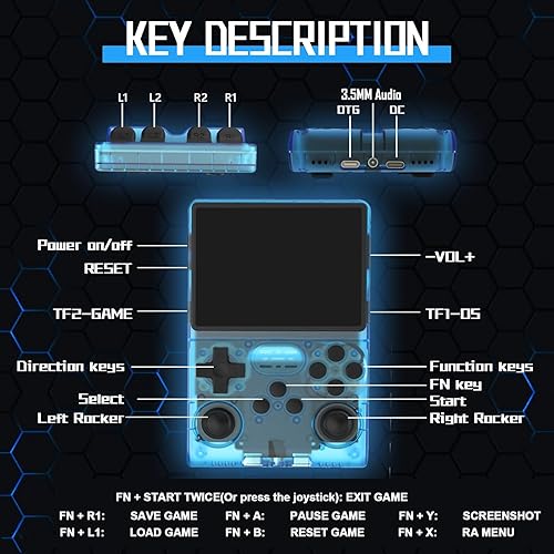 Miniatura 4 de RegiisJoy 30000 juegos en 1 consola de juegos portátil R40S PRO 3.5 pulgadas IPS pantalla mini consola retro 3800mAh bolsillo portátil Arcade 45