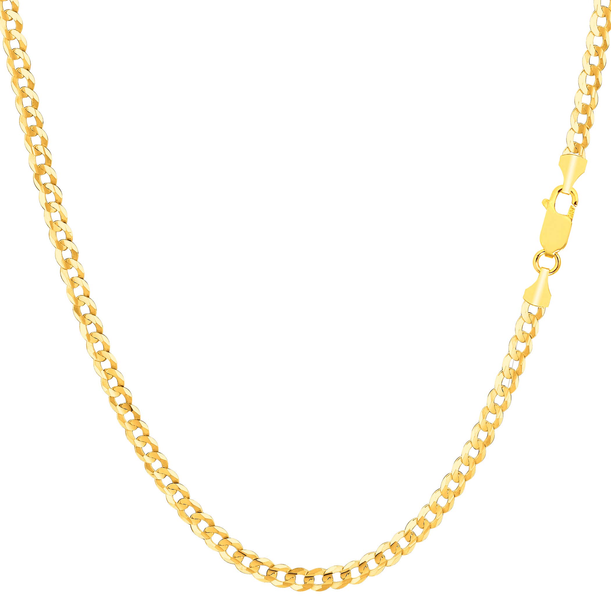 Yellow Gold Comfort Curb Chain Necklace, 2.7mm