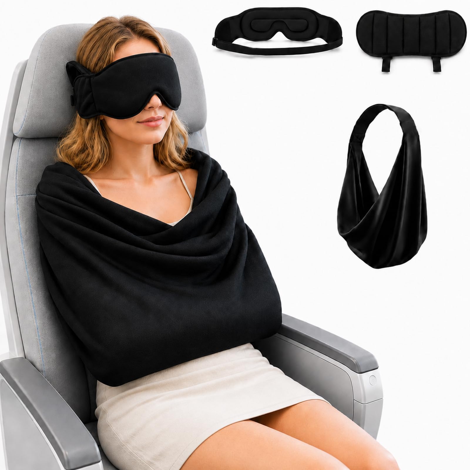 Kilpkonn Almohada de viaje, antifaz para dormir, cojín cervical de viaje