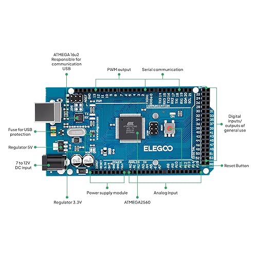 Miniatura 7 de Proyecto Mega 2560 de Elegoo. El juego de arranque más completo con TUTORIAL para Arduino Mega2560 UNO Nano Mega2560 Complete Starter Kit