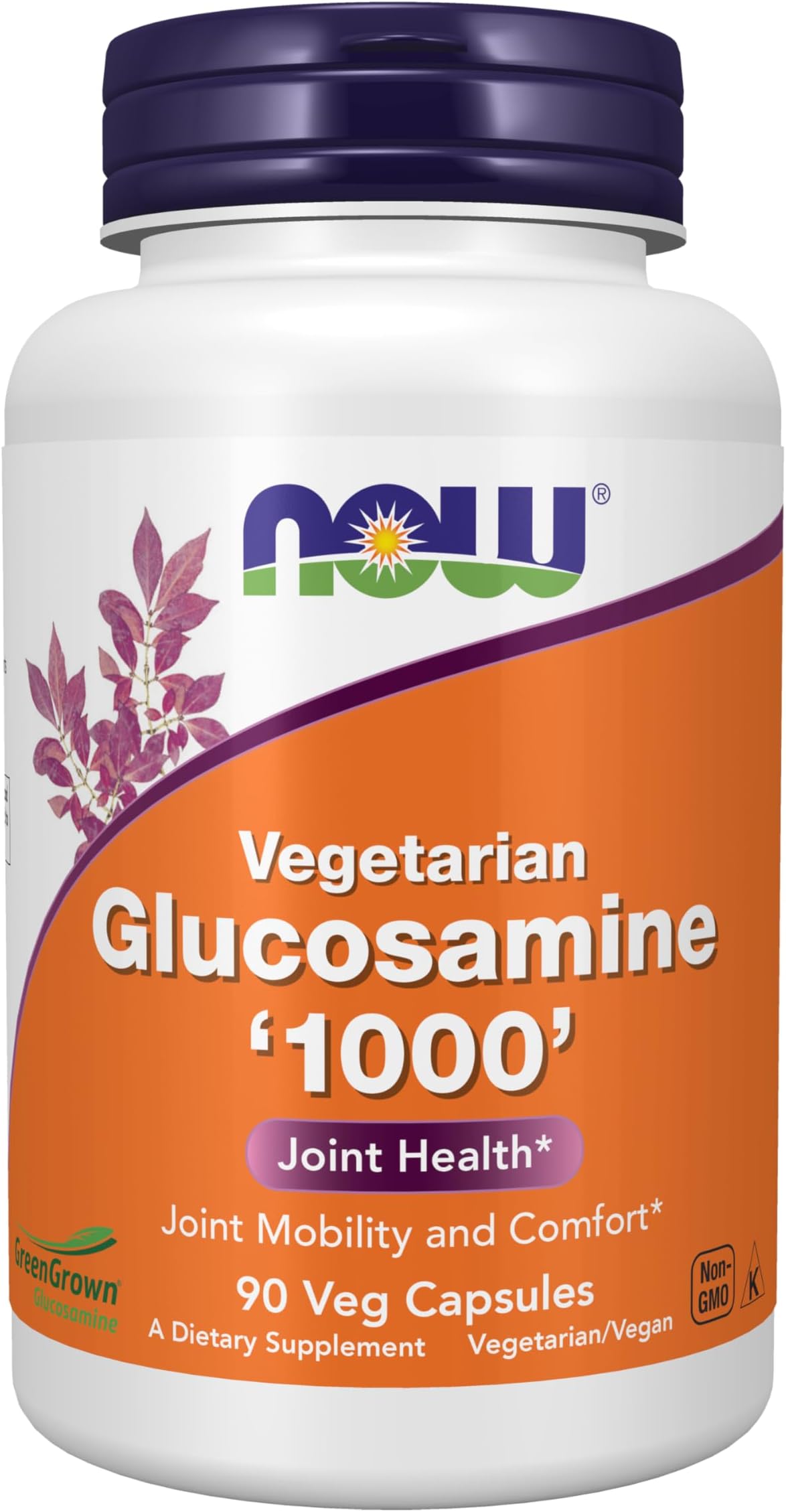 NOW Supplements, Glucosamine '1000' (GreenGrown® Glucosamine), Vegetarian, 90 Veg Capsules